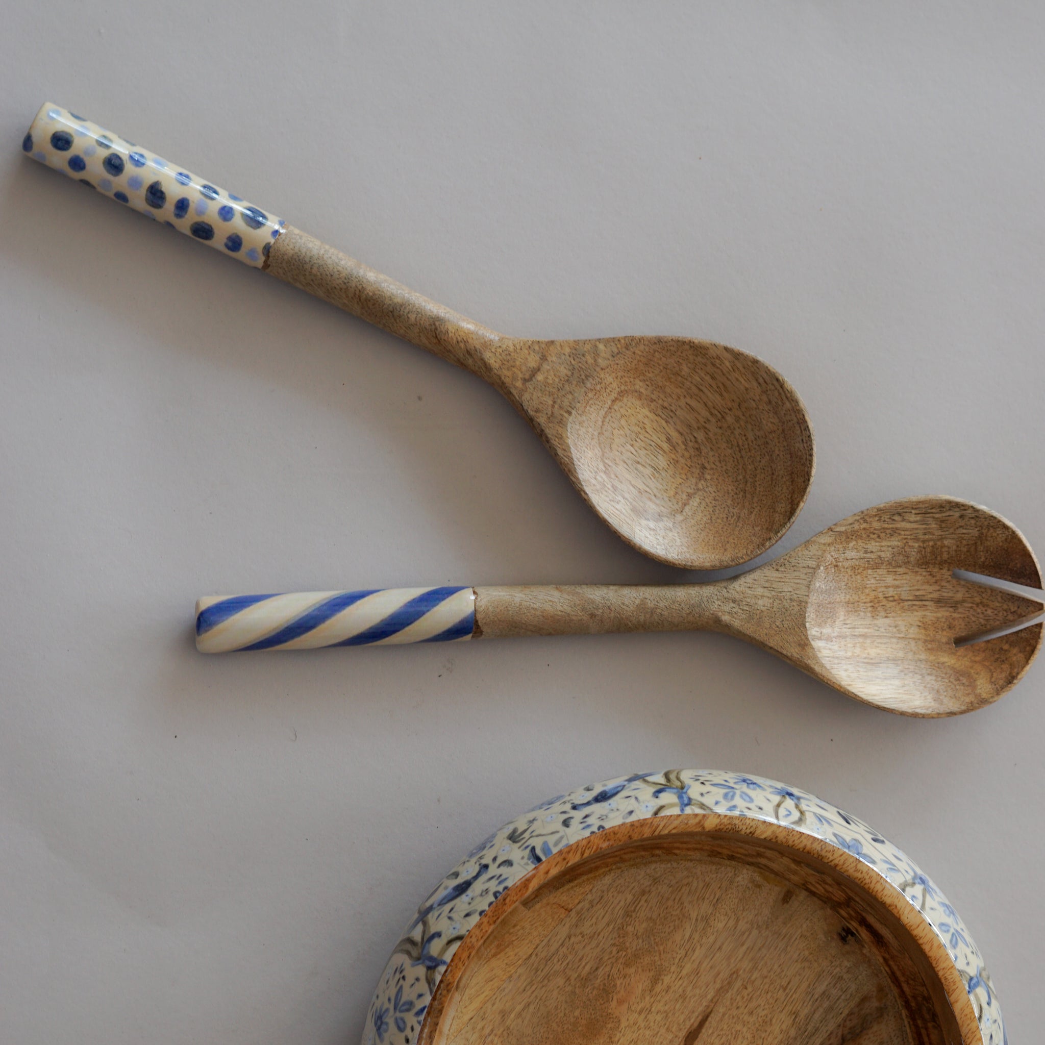 Toile Mismatched Salad Servers