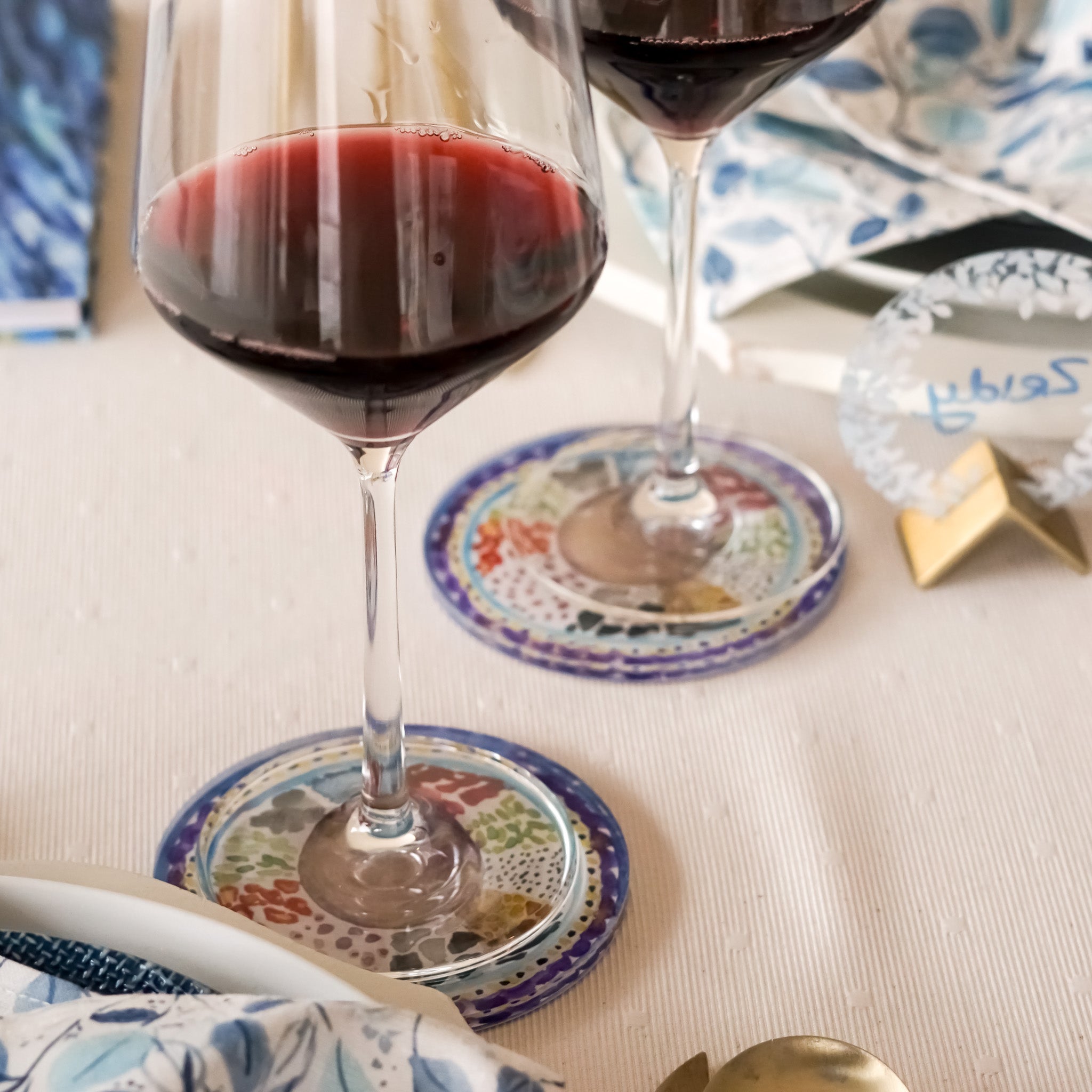 Colorful Pesach Coasters | Set of 4