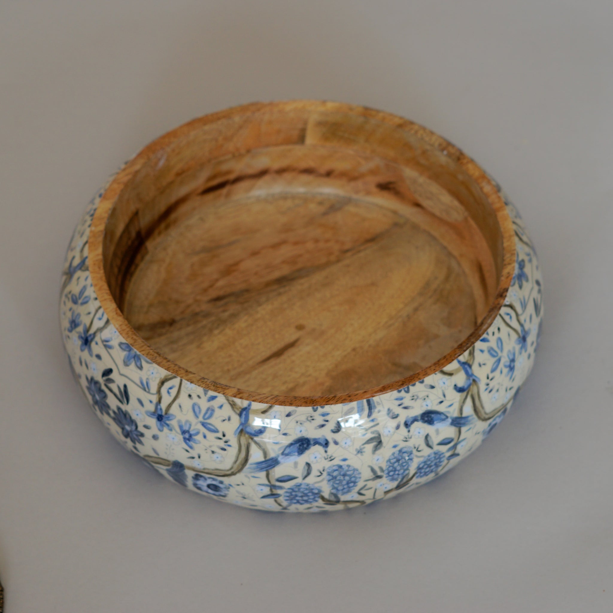 Toile Wood Salad Bowl