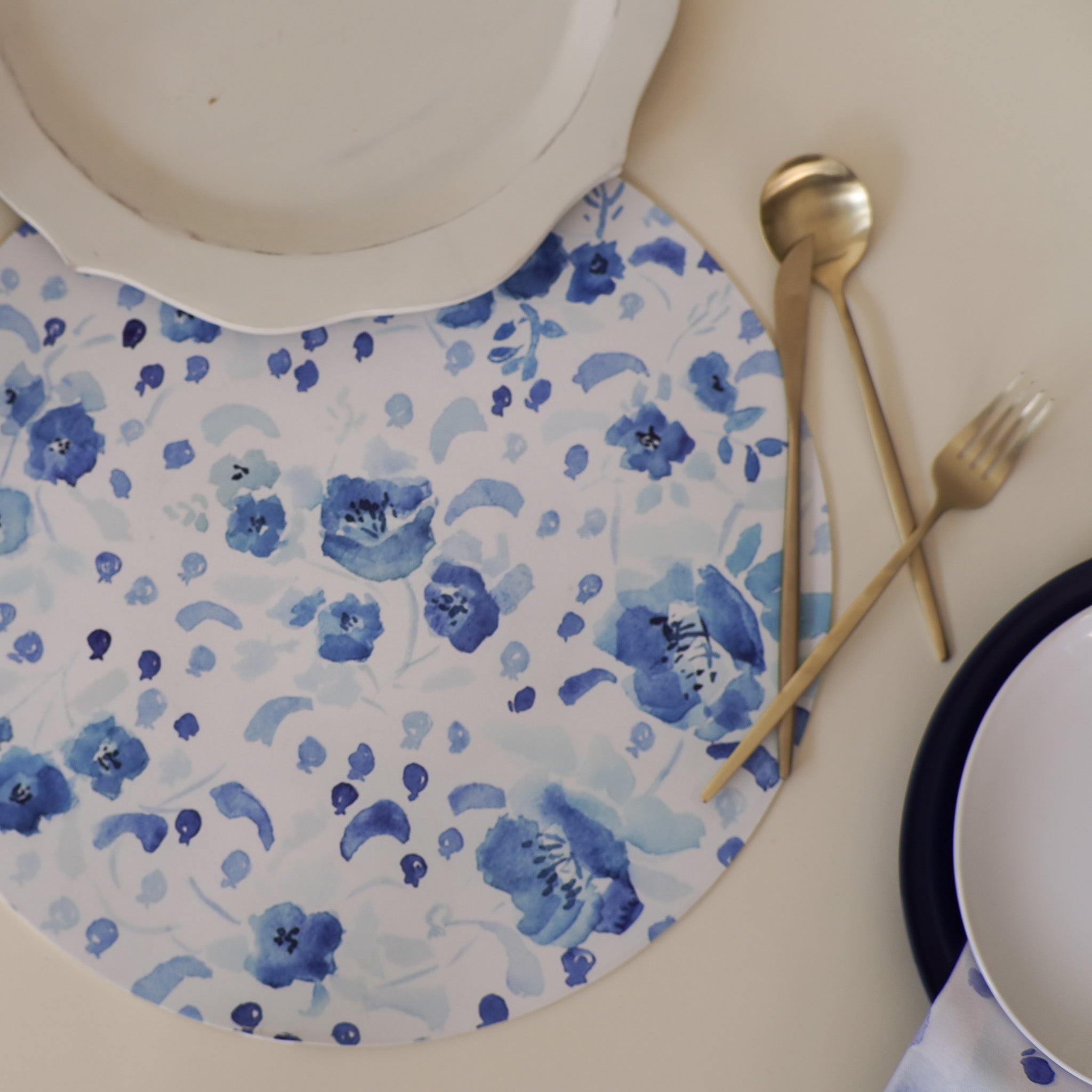 Blue Rimon| Set of 6 Placemats