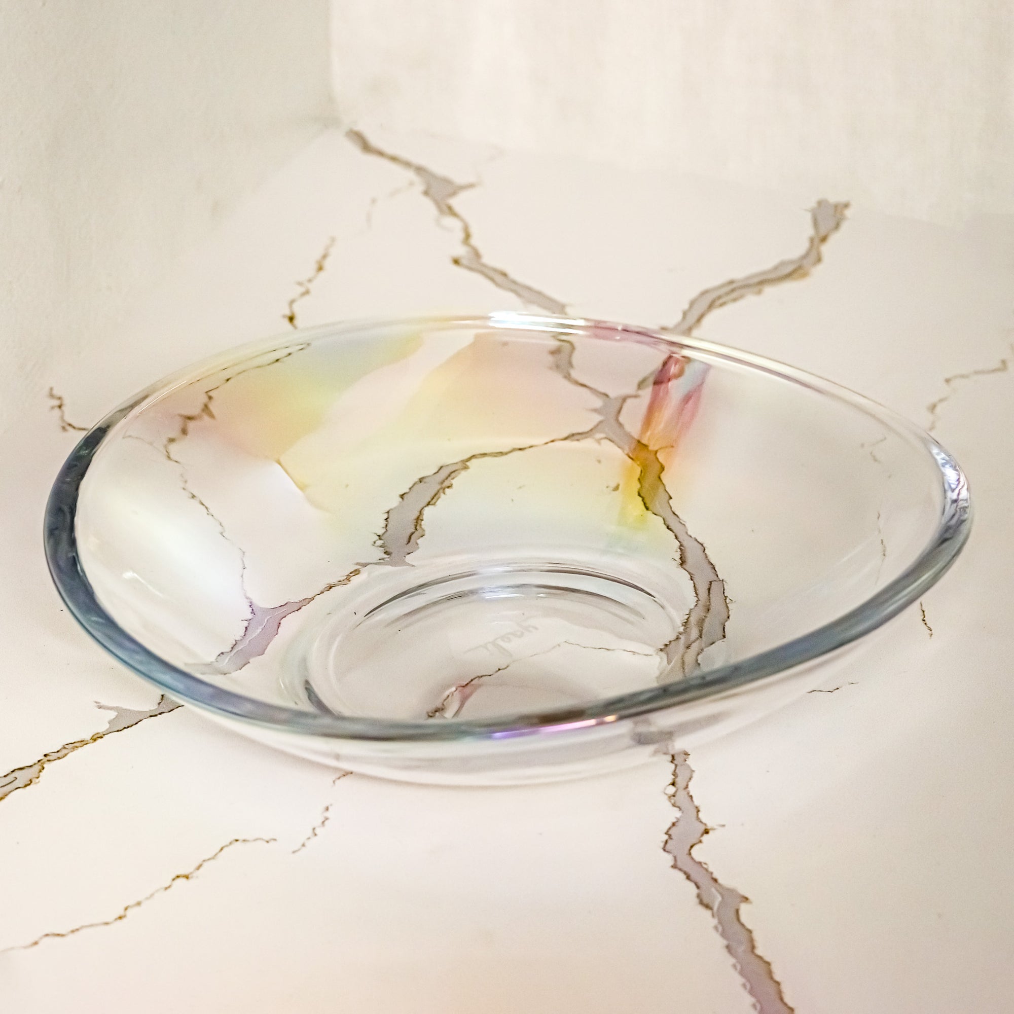 Iridescent Glass Salad Bowl | 13.5"