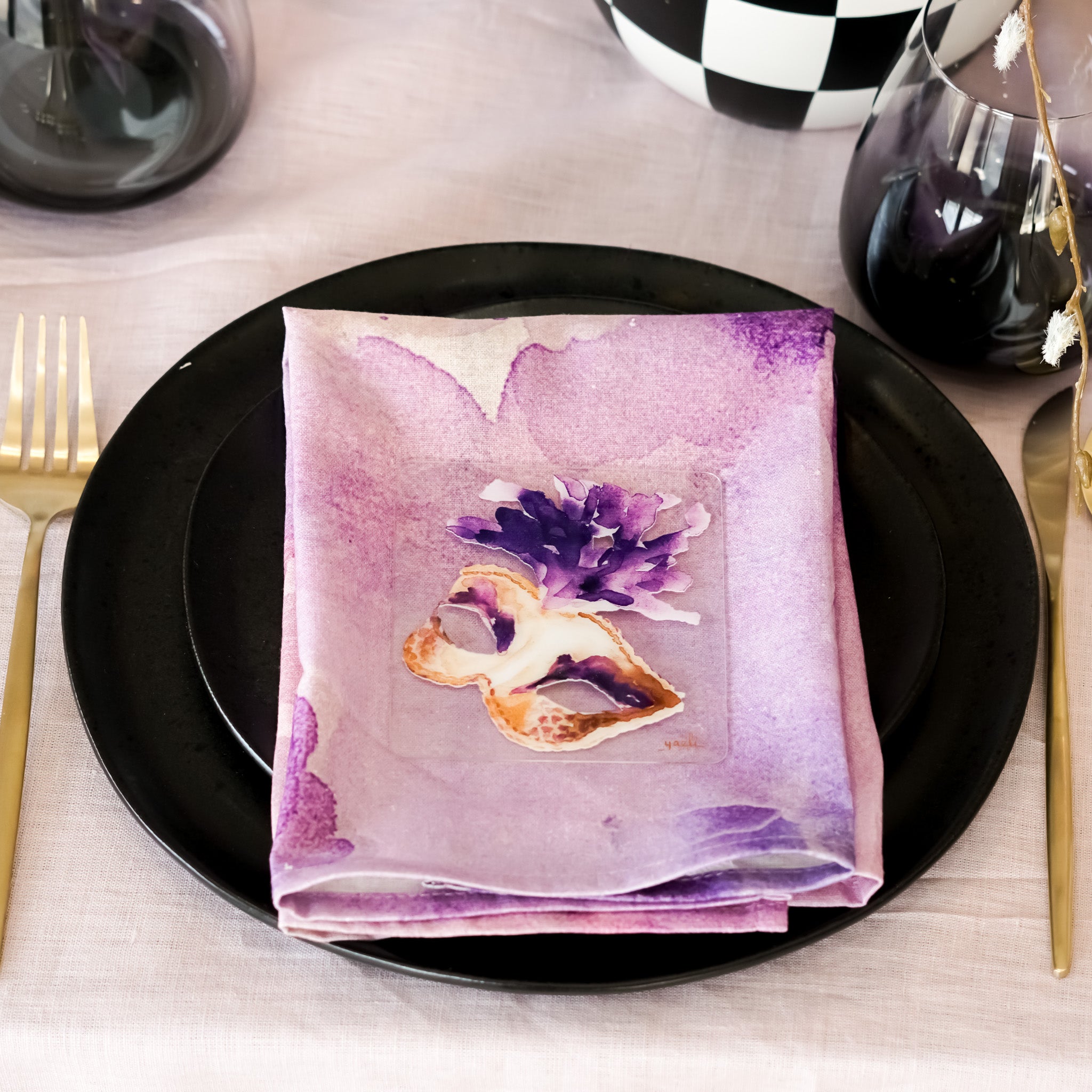 Purple Watercolor Napkins | Set of 6