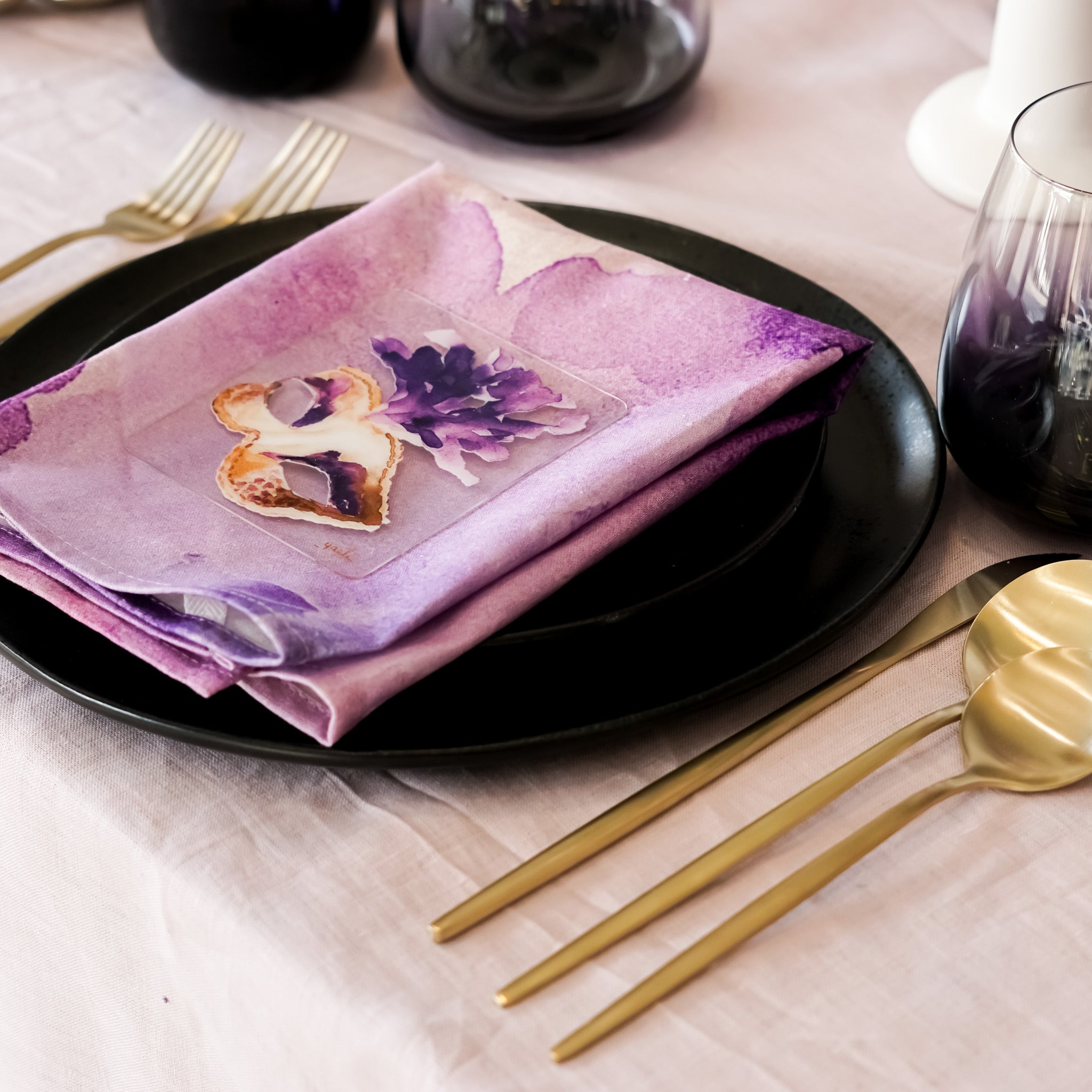 Purple Watercolor Napkins | Set of 6