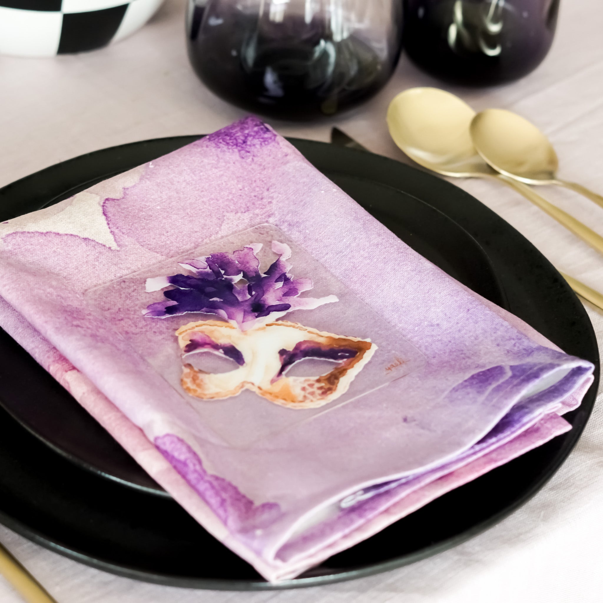 Purple Watercolor Napkins | Set of 6