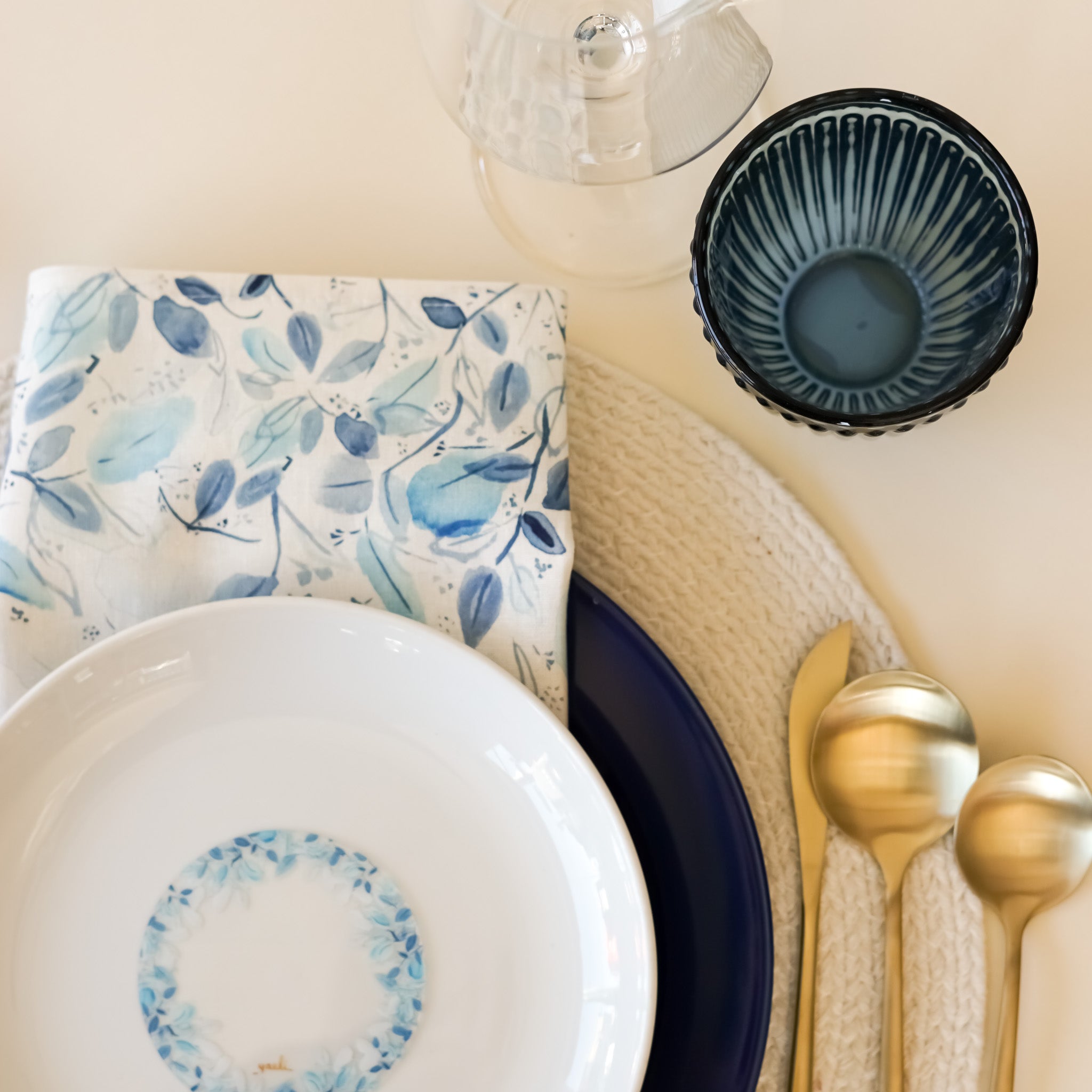 Blue Leaves Napkin | Set of 6