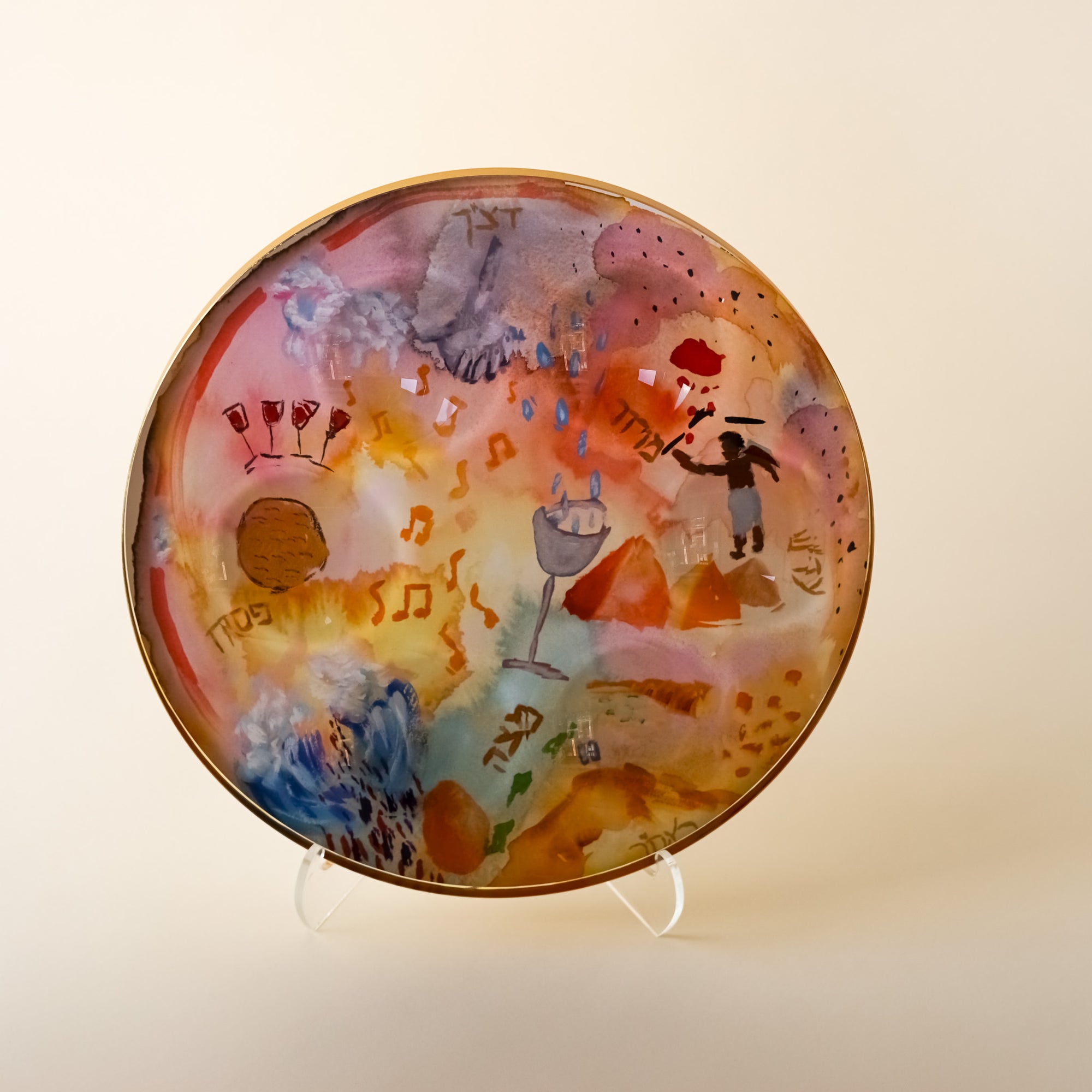 Hand Carved Crystal Seder Plate