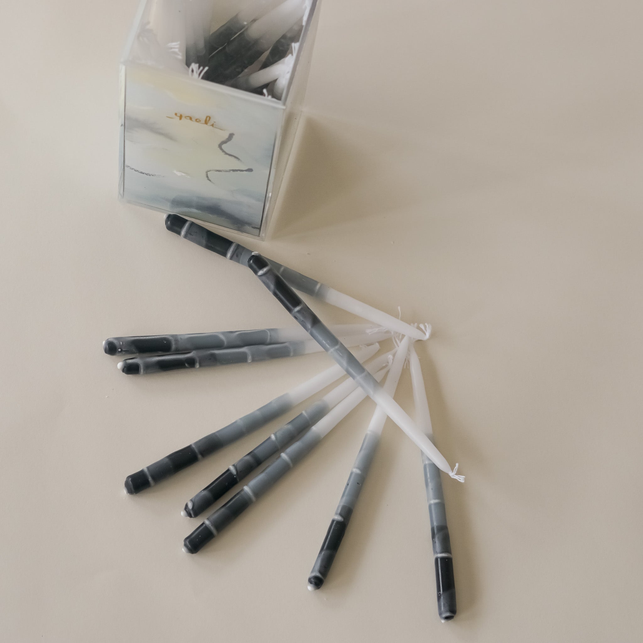 Reflection Grey Chanukah Candles