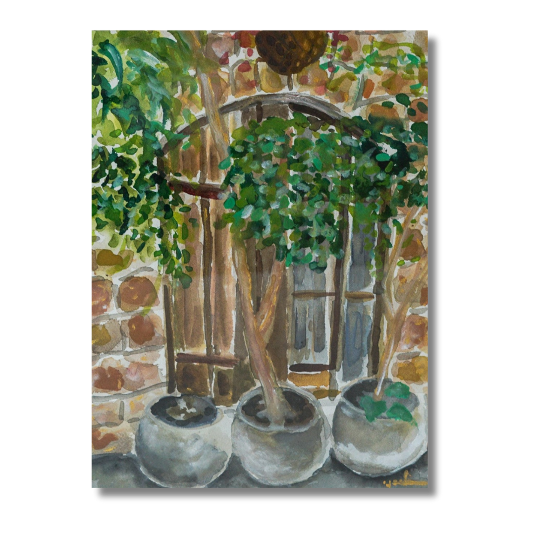 Watercolor tree painting