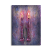 Pink and blue shabbos candles painting