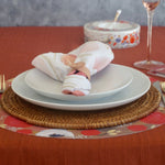 Red Rimon Table Set for 4