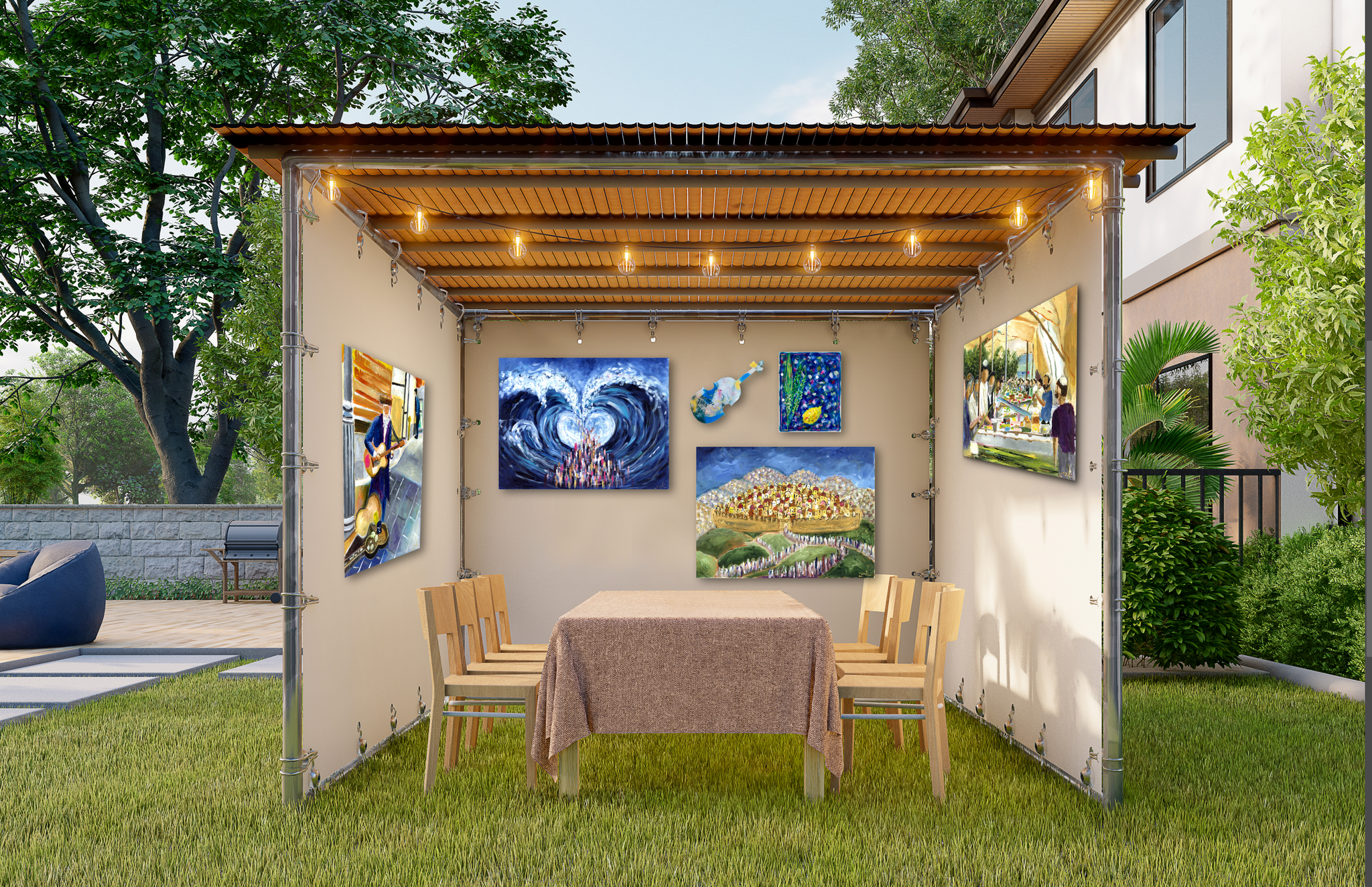 Hasidic Guitar | Sukkah Print