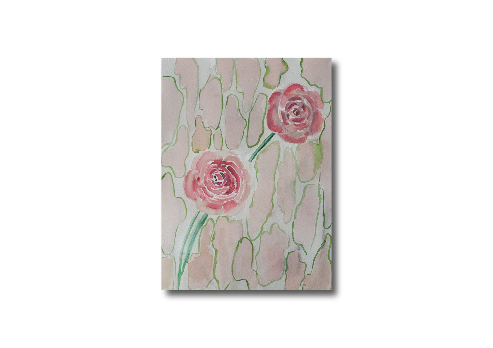 Pink Roses Watercolor