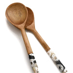 Wood Salad Servers | Black + White