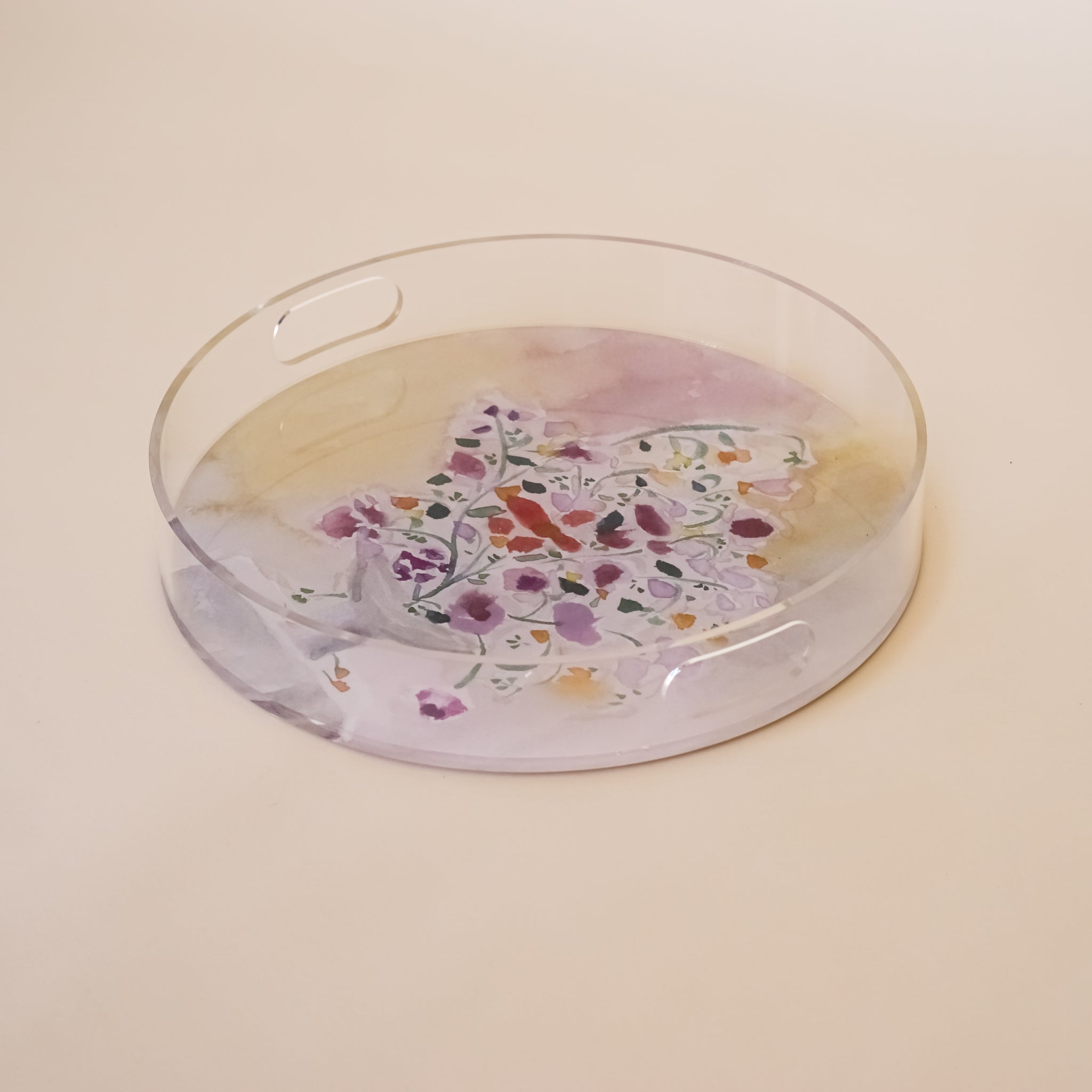 Rosewood Round Acrylic Tray