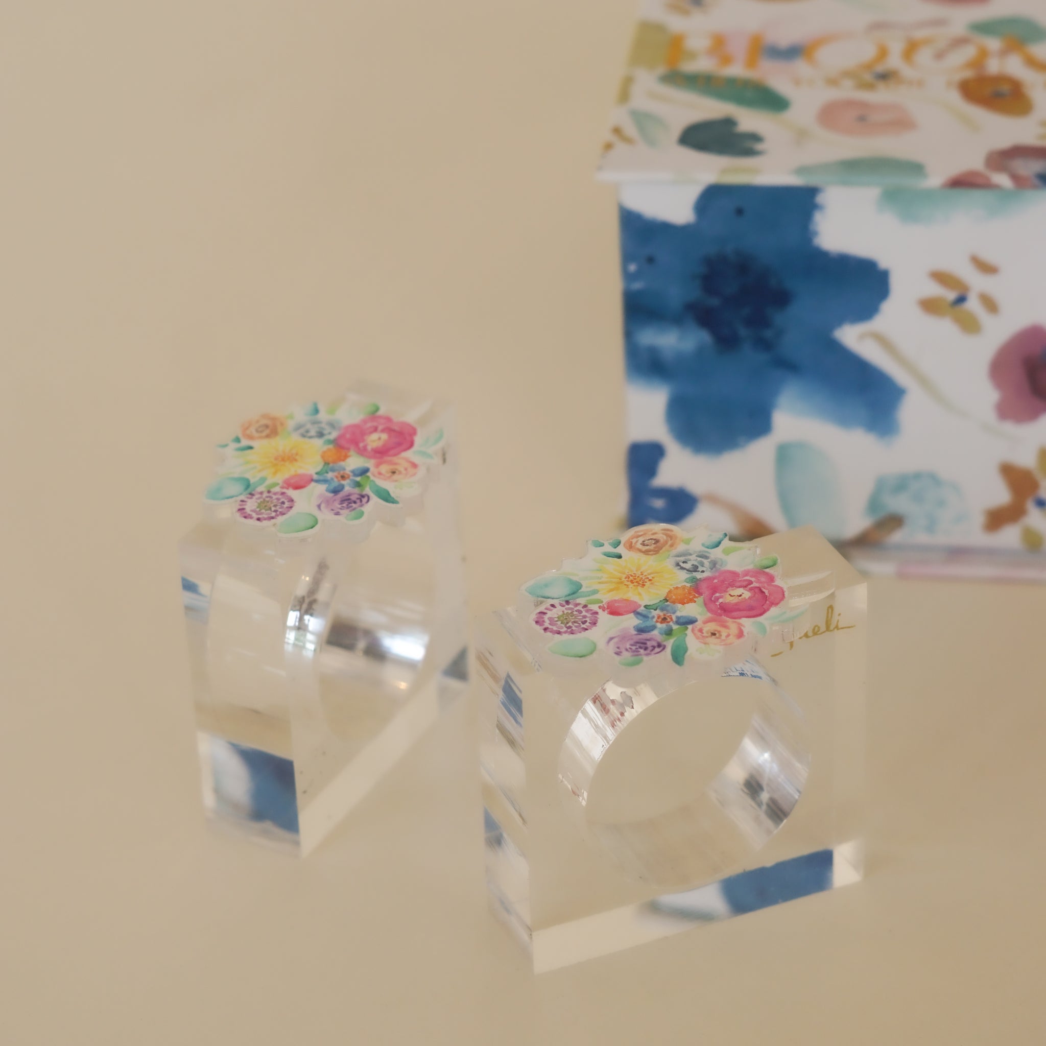 Bloom Acrylic Napkin Rings