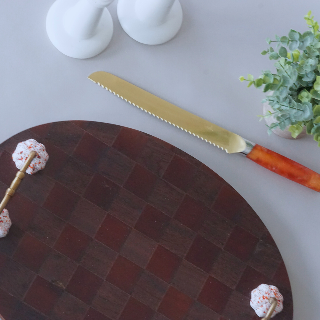 Wood Checker Challah Board