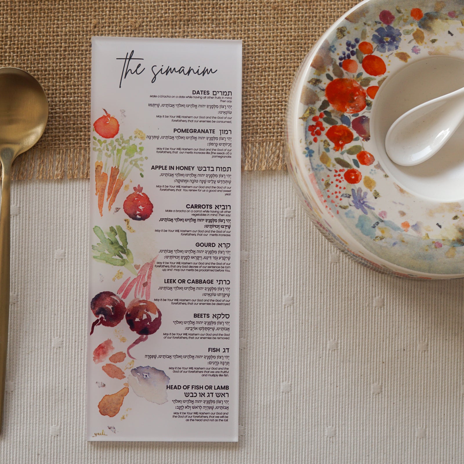 Rosh Hashanah Simanim Cards | English