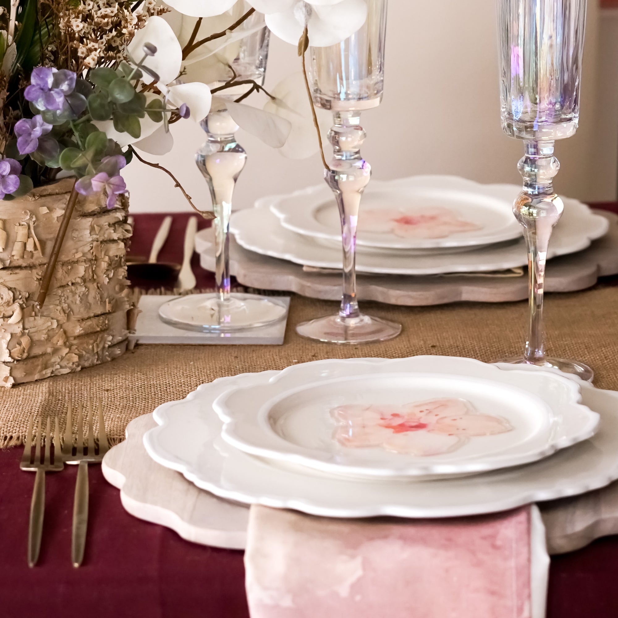 Rosewood Watercolor Napkin | Set of 6