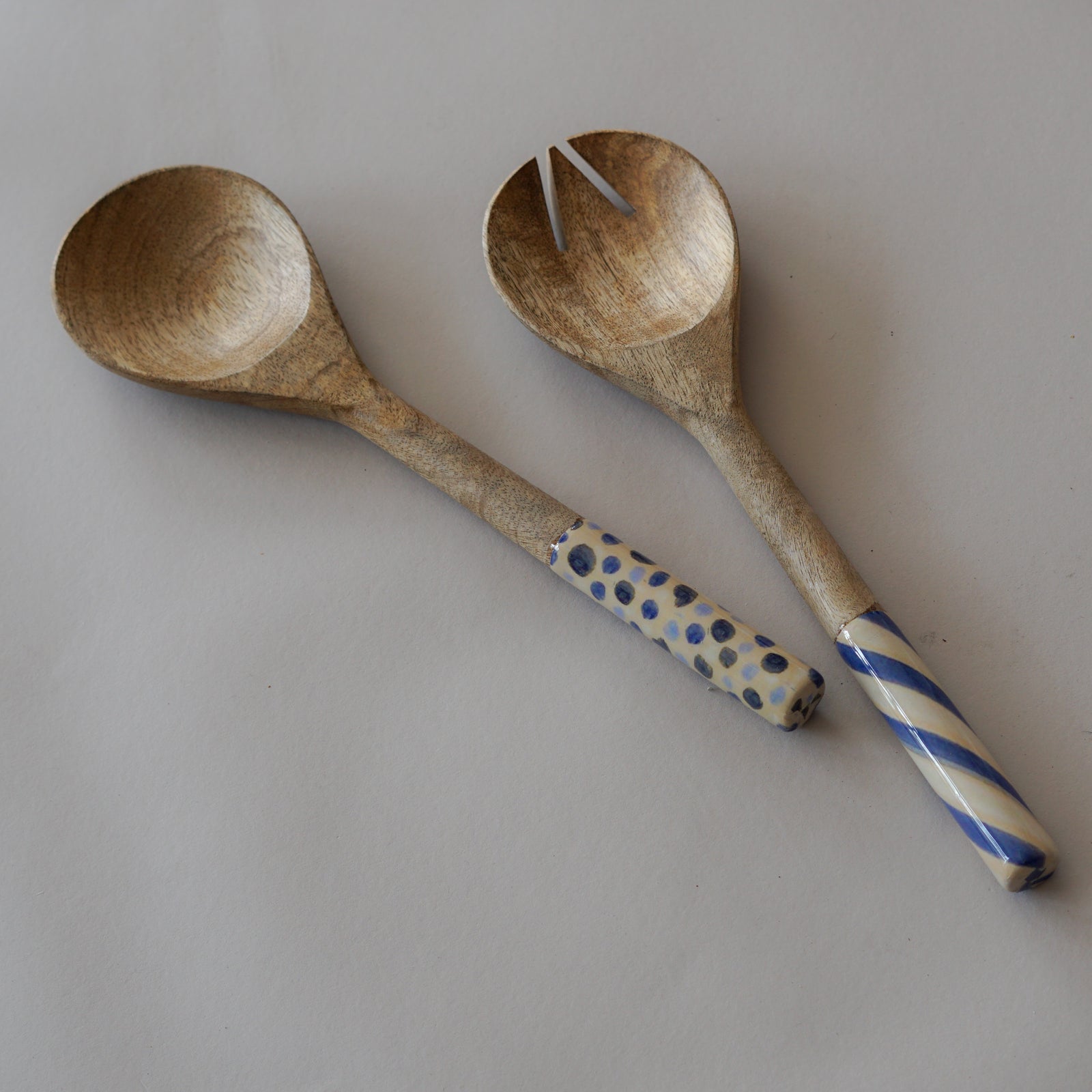 Toile Mismatched Salad Servers