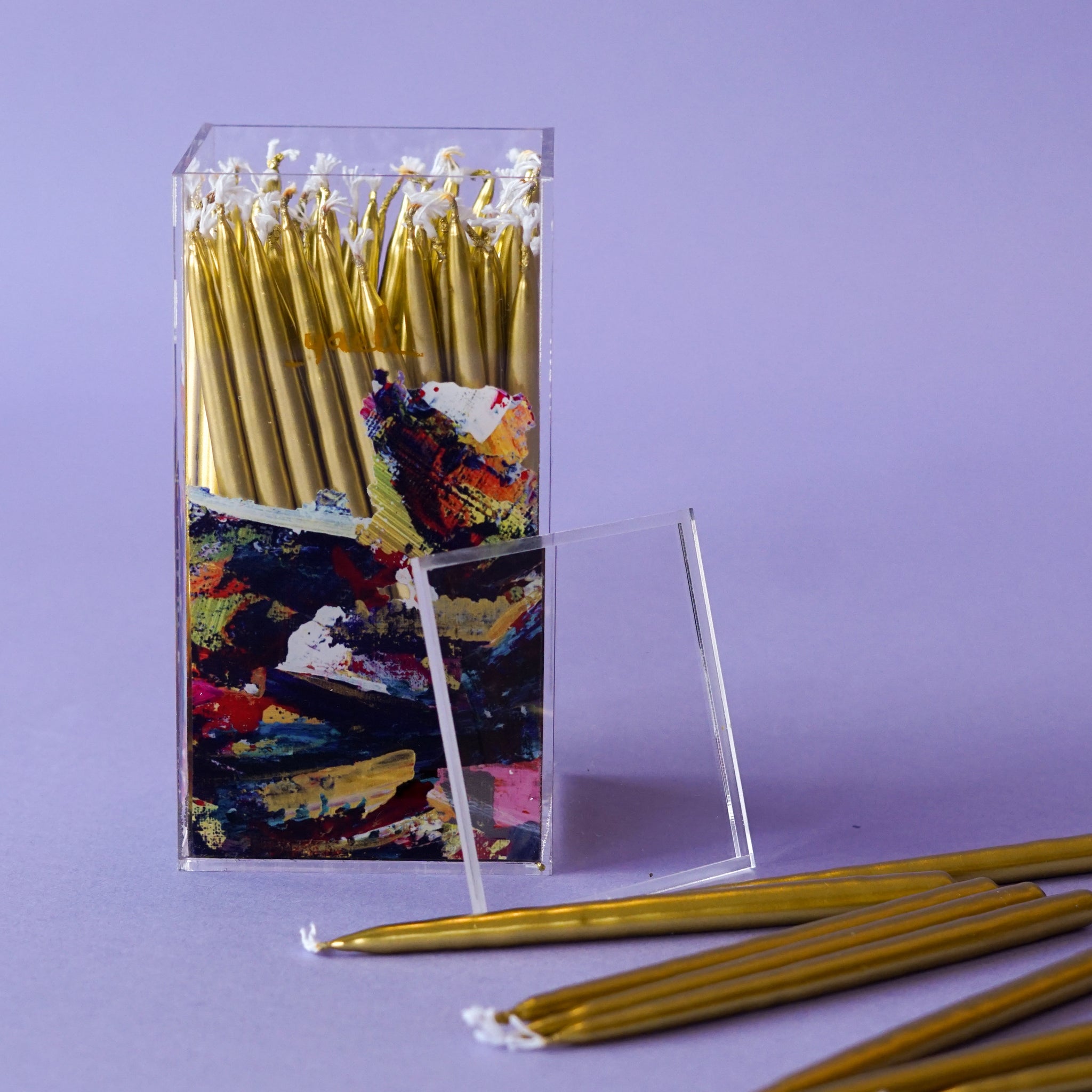 Abstract Gold Chanukah Candles | Set of 80