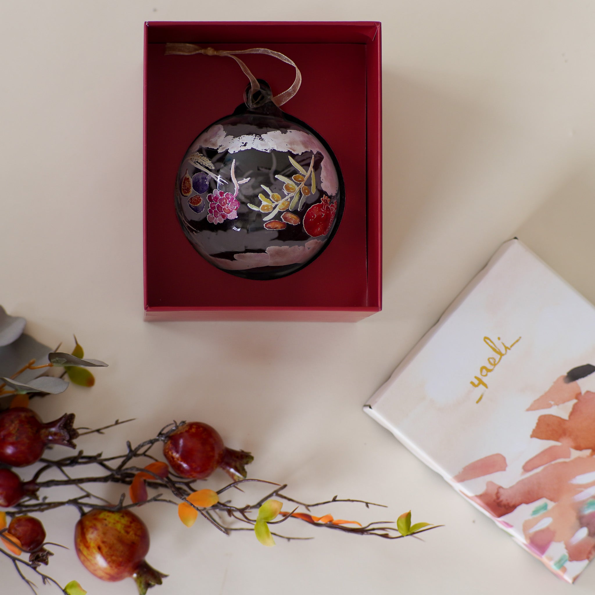 Hanging Glass Art Orb | The Seven Species