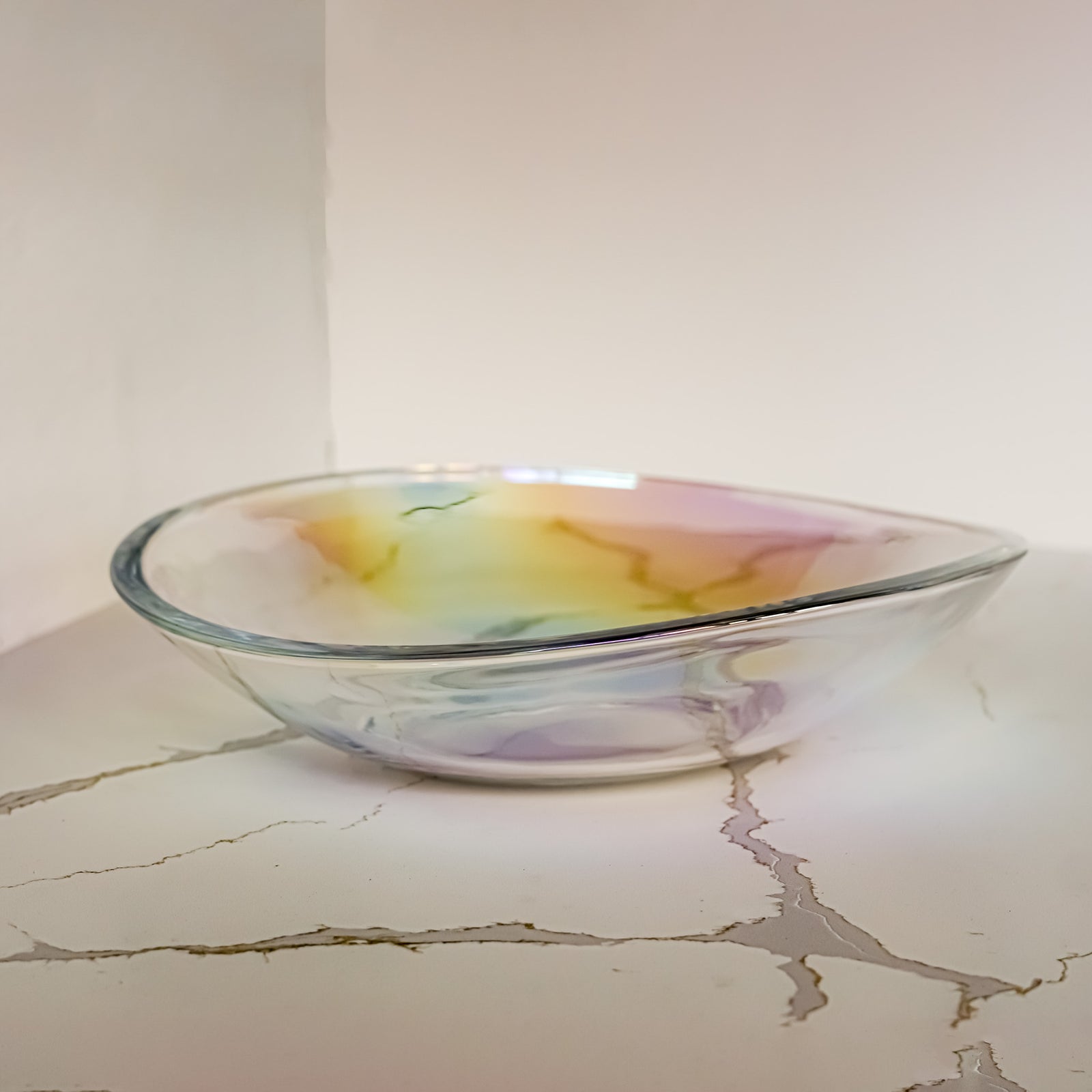Iridescent Glass Salad Bowl | 13.5"