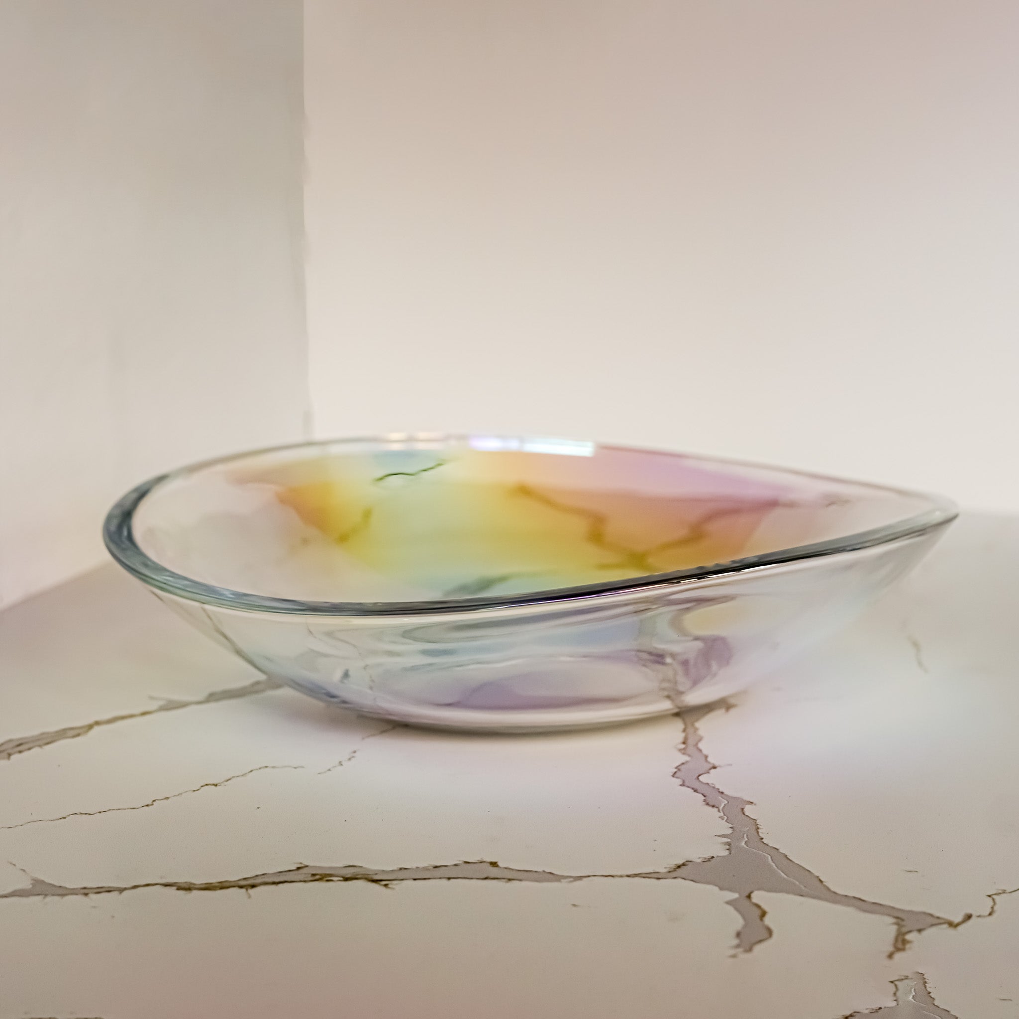Iridescent Glass Salad Bowl | 13.5"