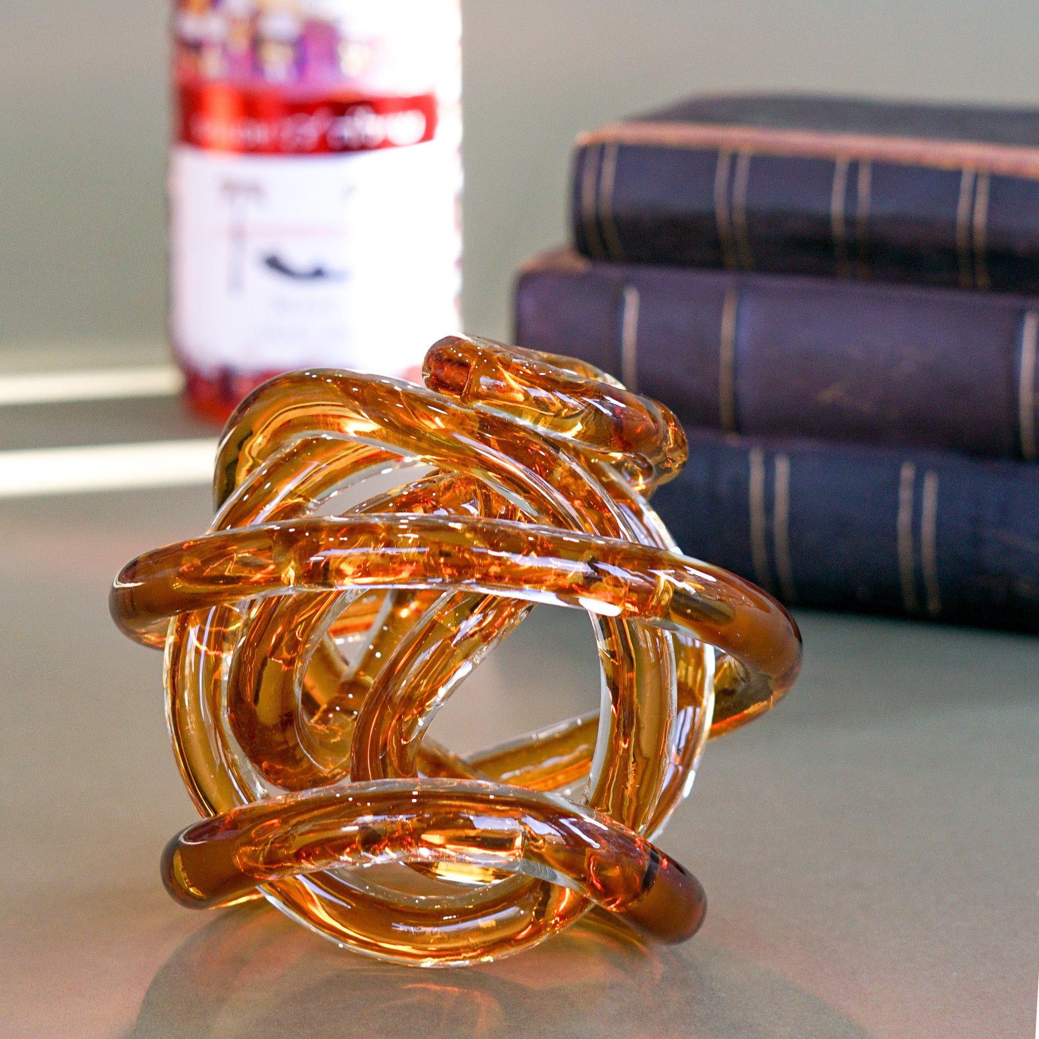 Ethereal Knot Glass Sculpture | Orange