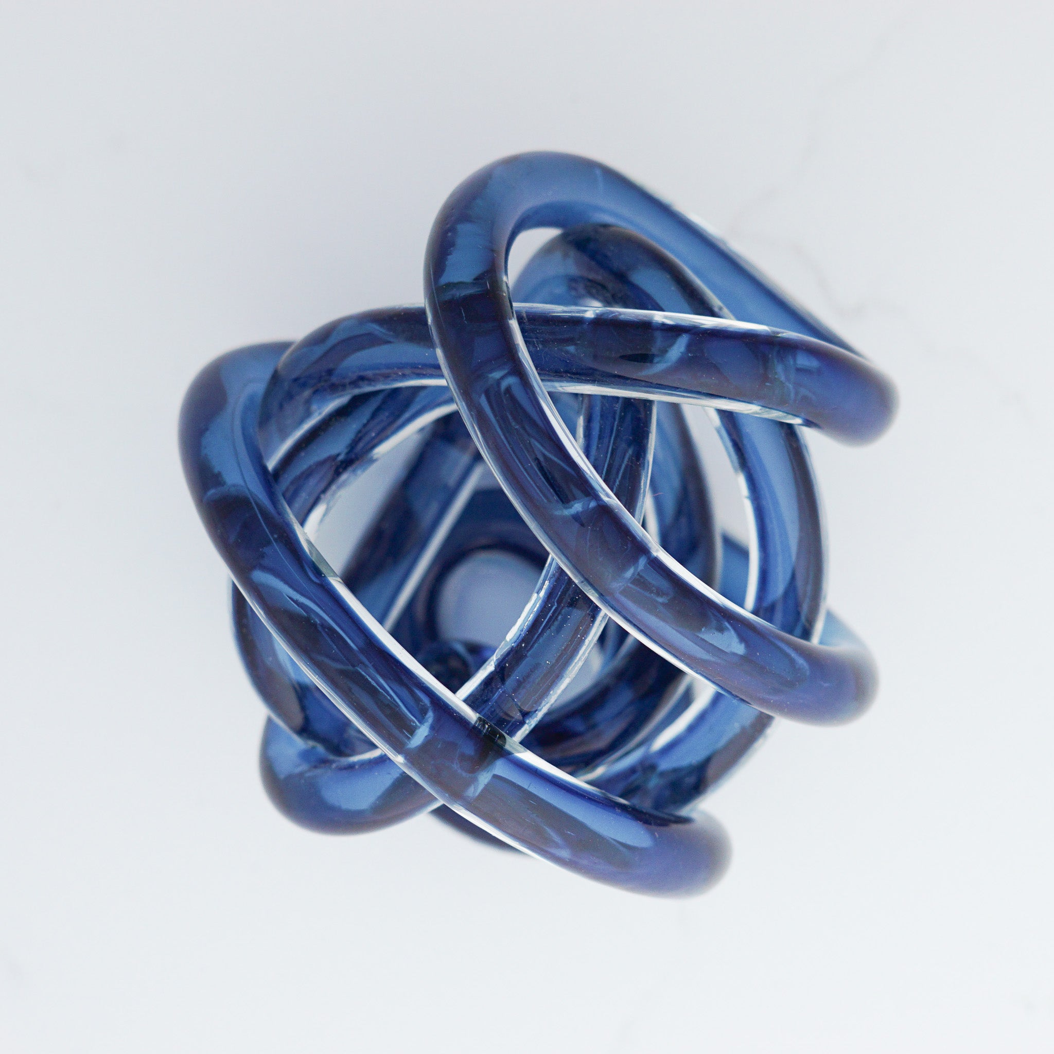 Ethereal Knot Glass Sculpture | Blue