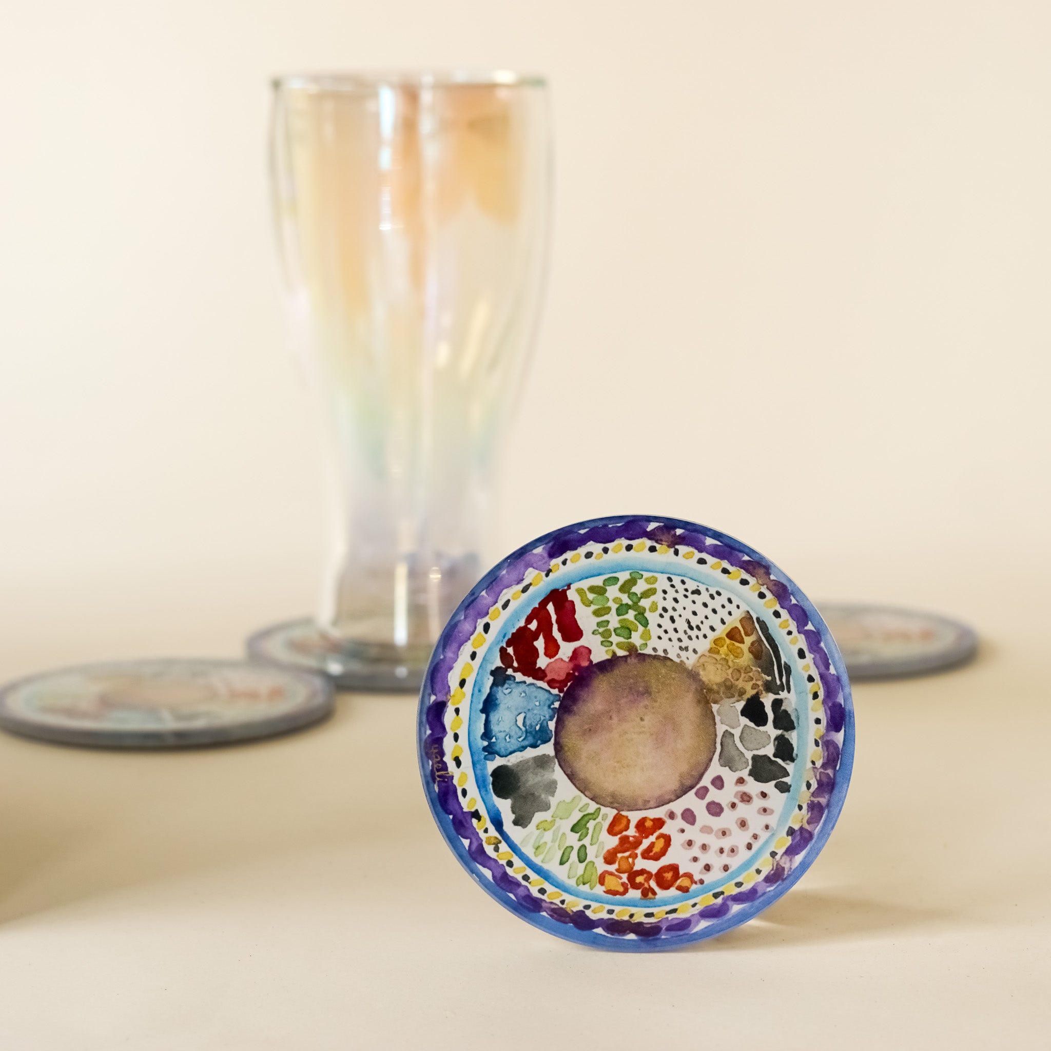 Colorful Pesach Coasters | Set of 4