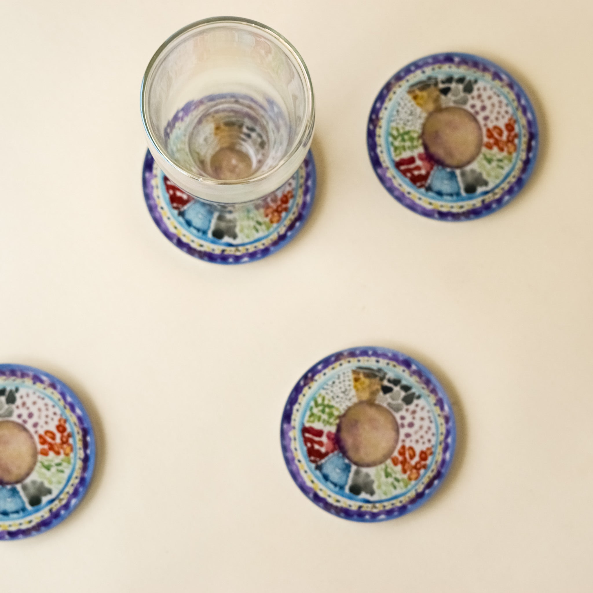 Colorful Pesach Coasters | Set of 4