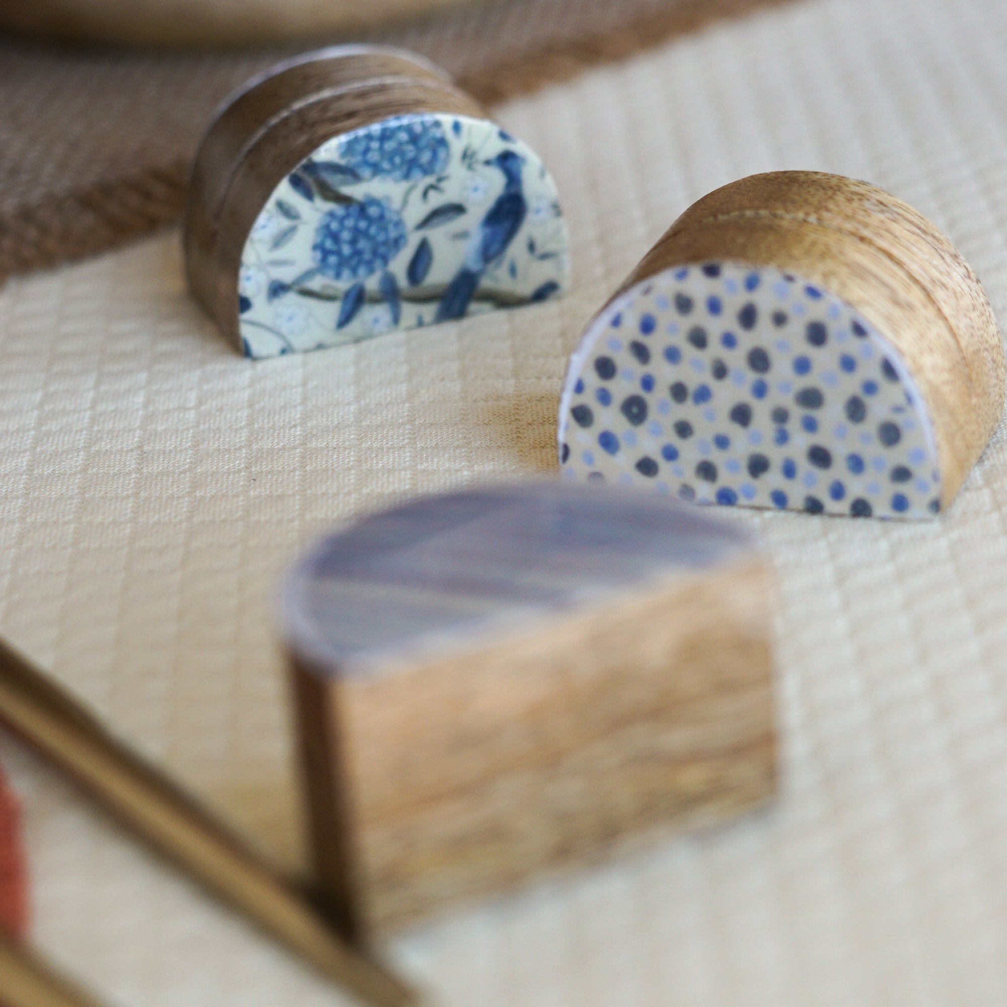 Toile Enamel Place Card Holders | Set of 6