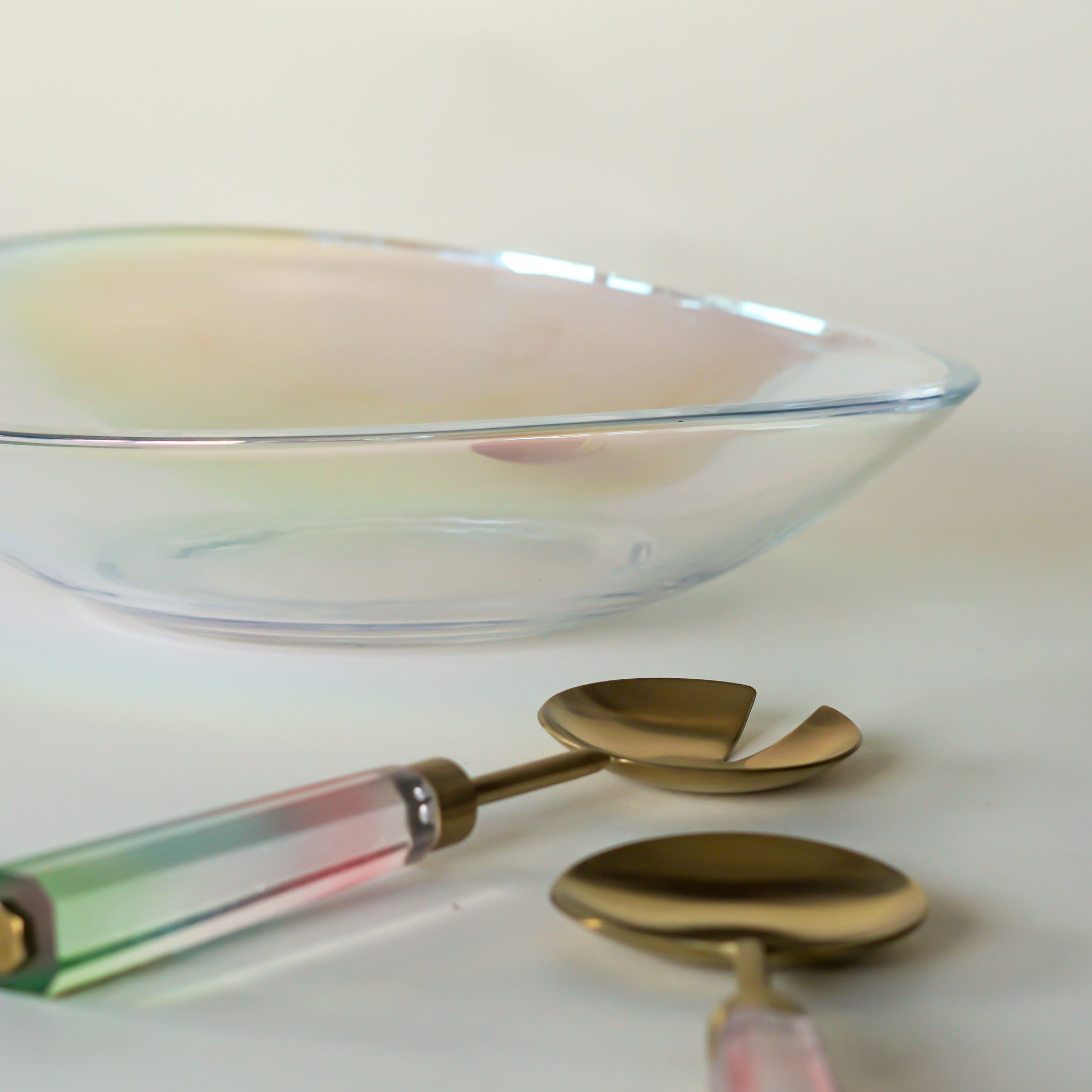 Iridescent Glass Salad Bowl | 13.5"