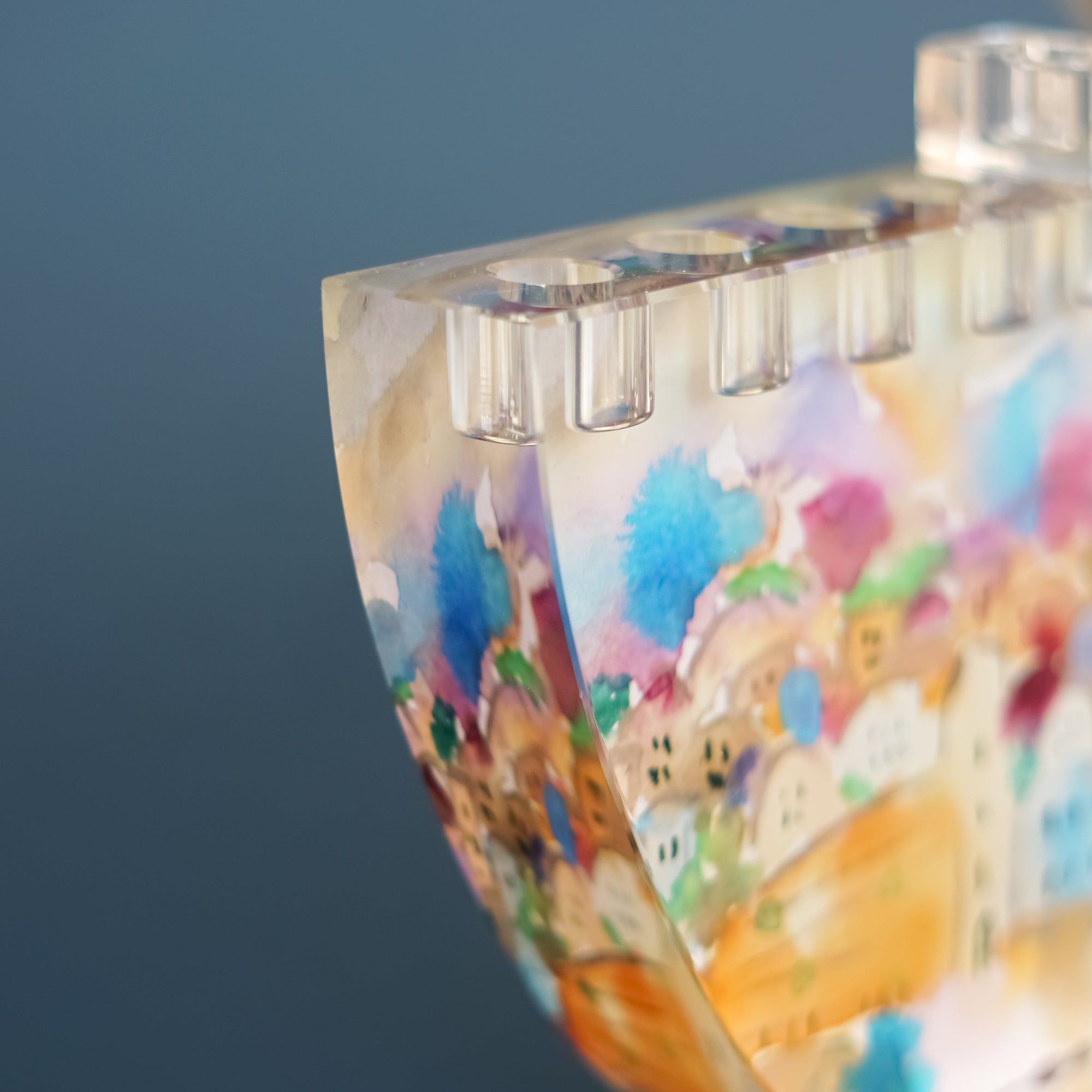 Hand Carved Crystal Menorah