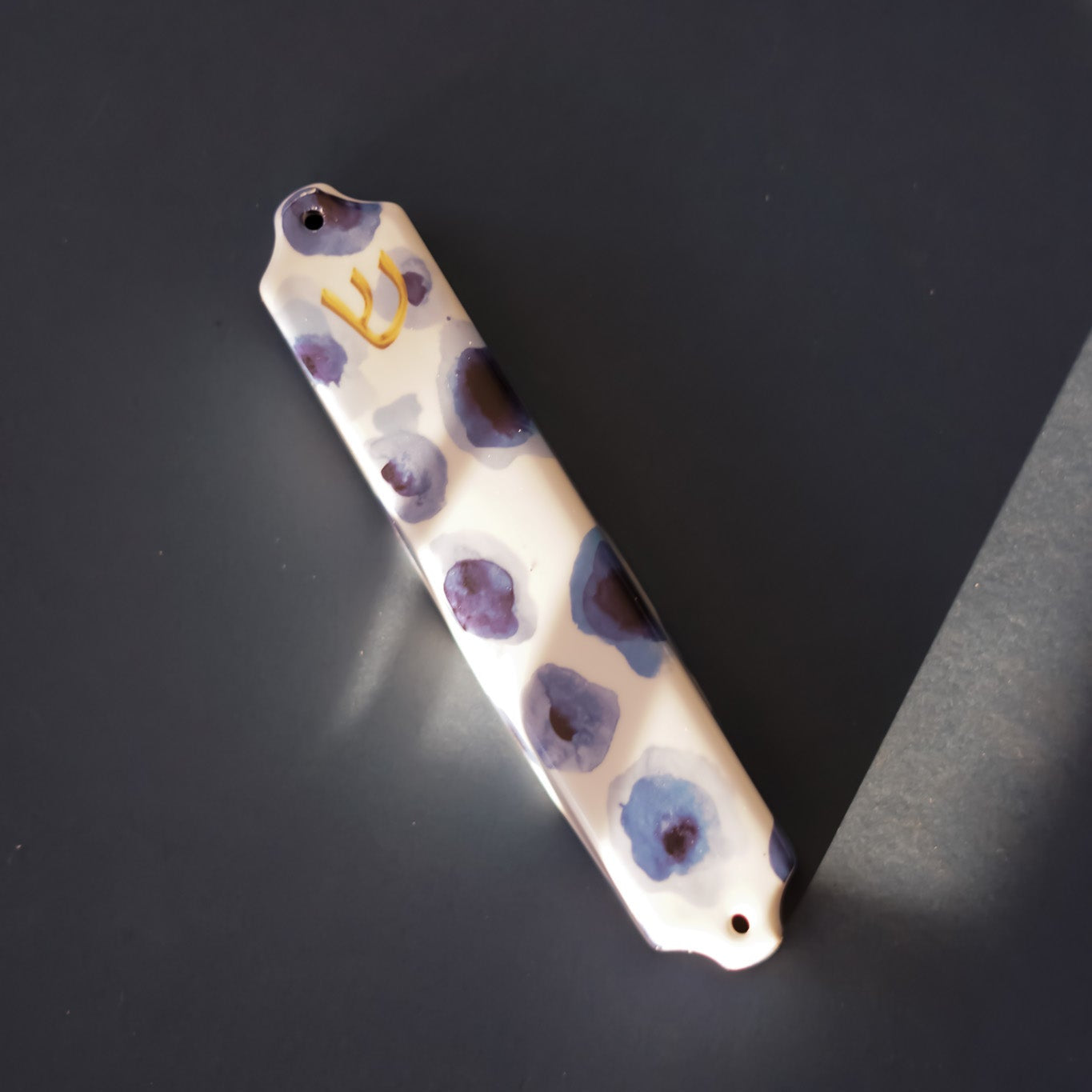 Blue Roses Mezuzah