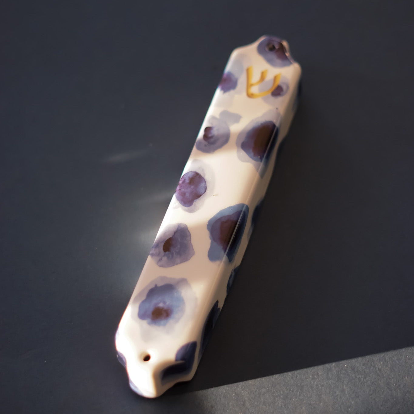 Blue Roses Mezuzah