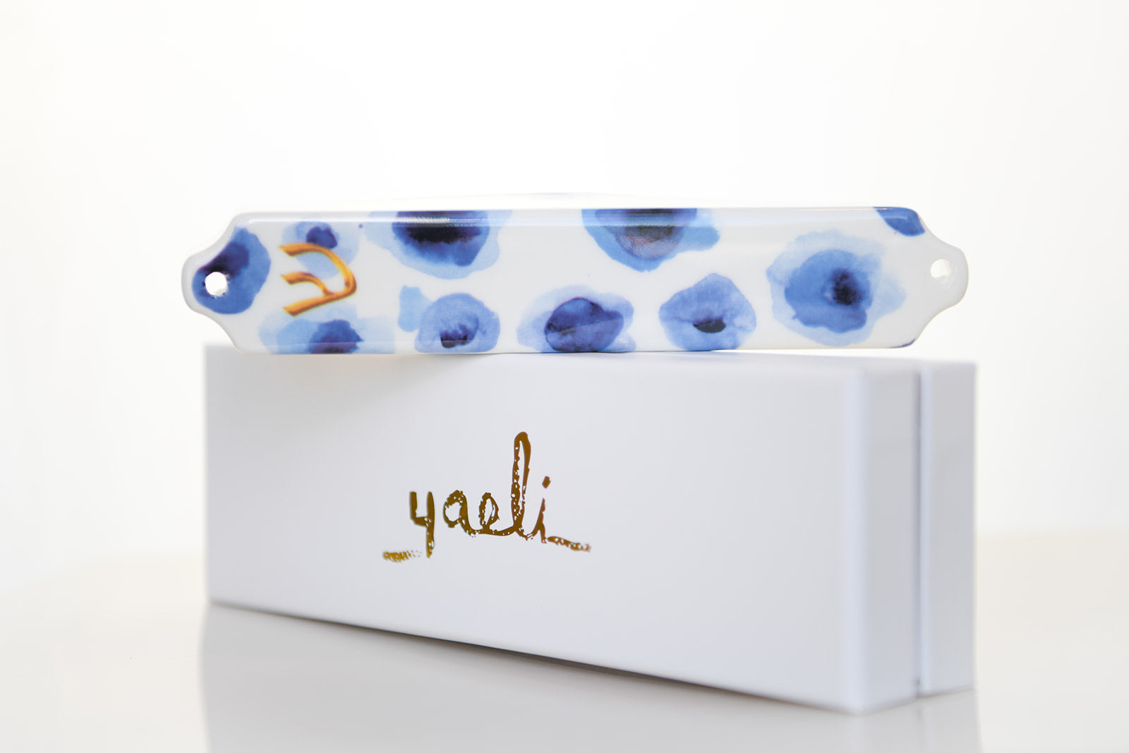 Blue Roses Mezuzah