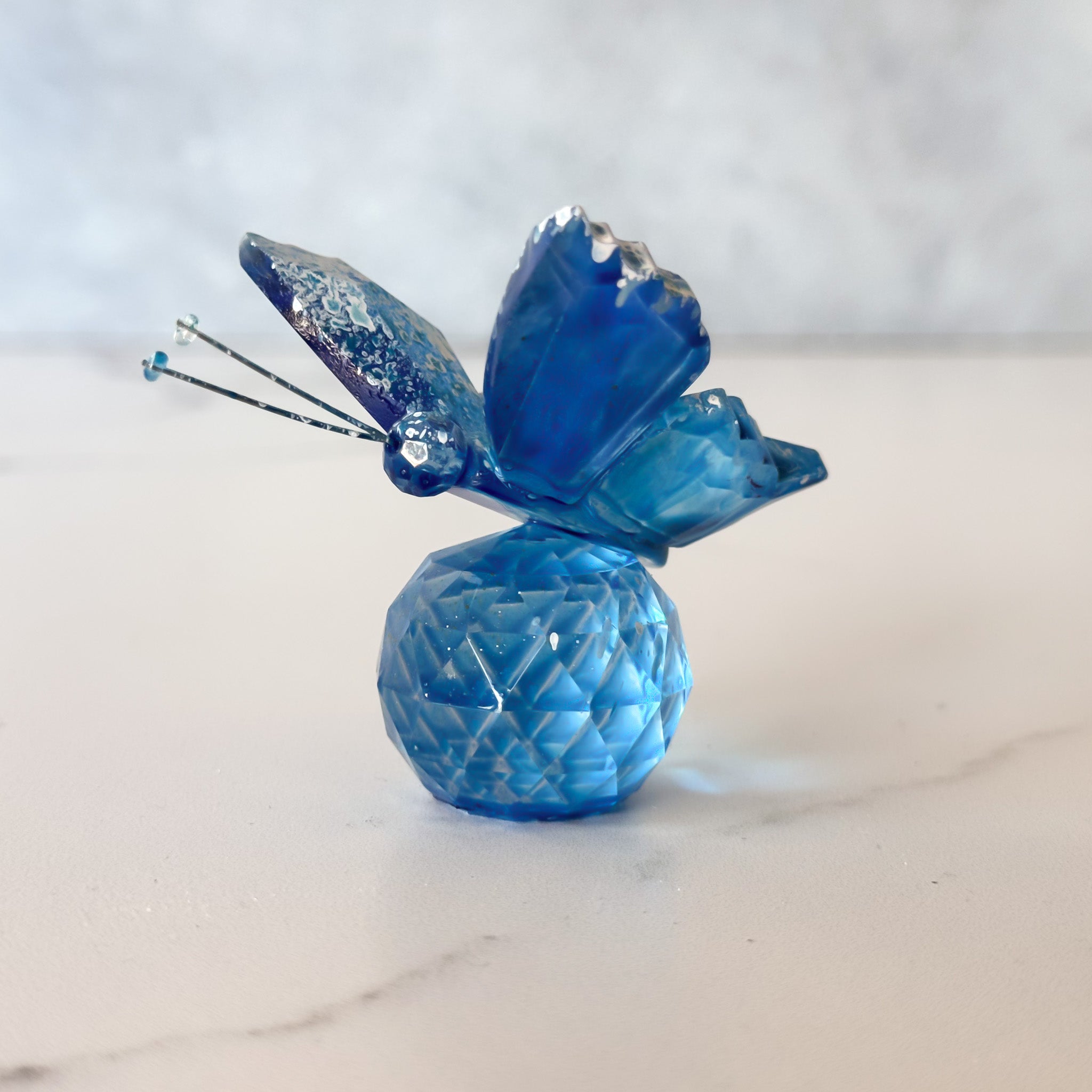Hand Painted Crystal Butterfly | Azure