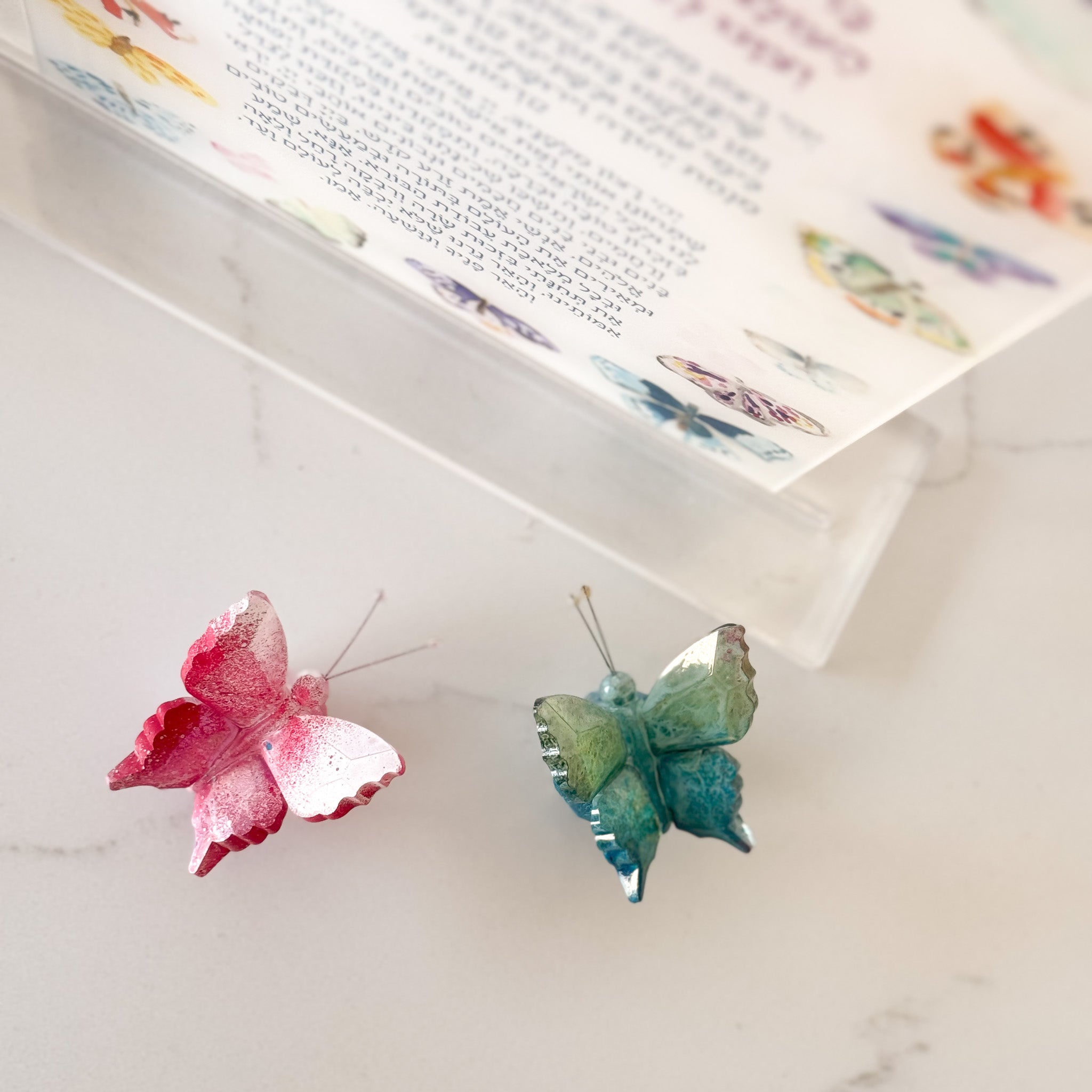 Hand Painted Crystal Butterfly | Pink Poppy