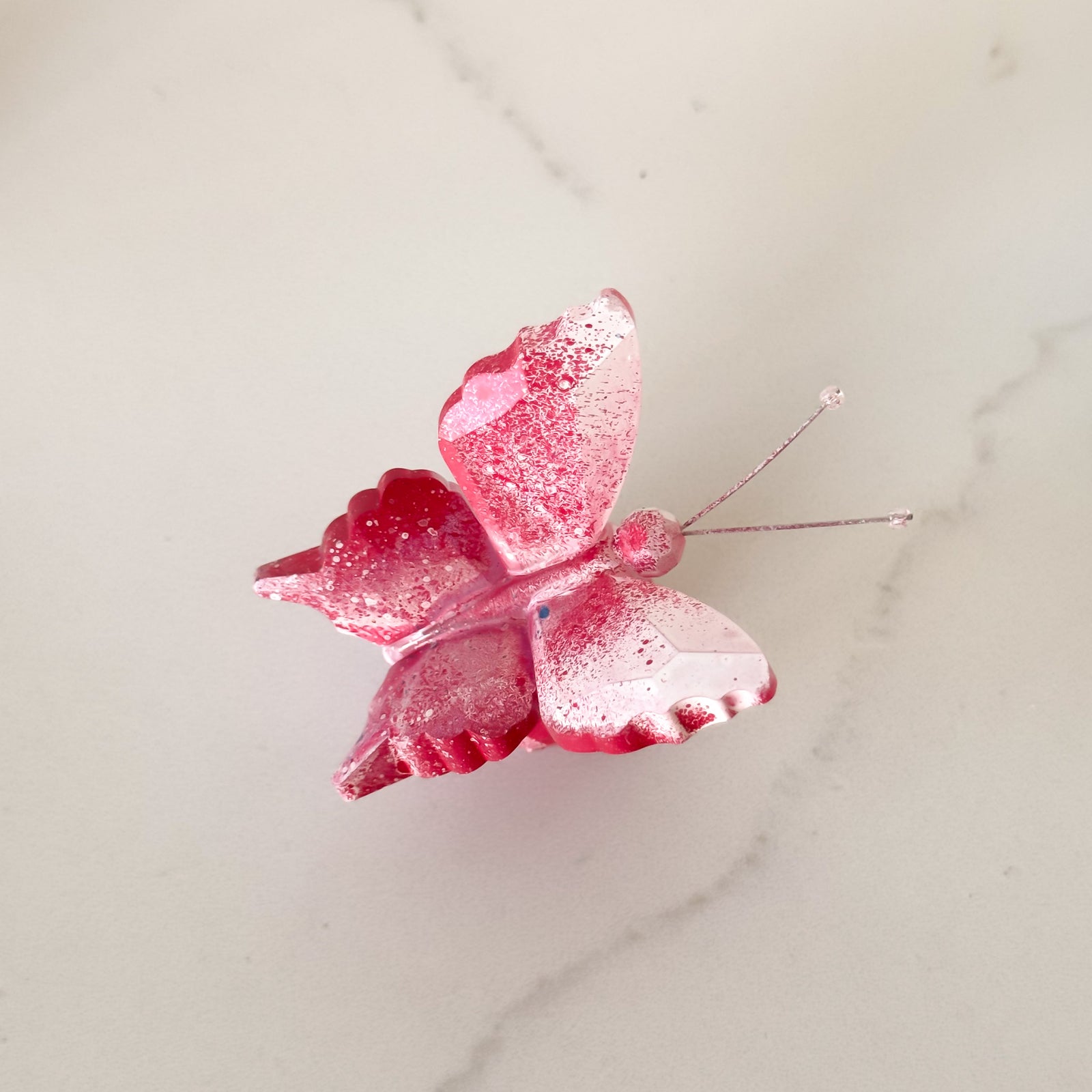 Hand Painted Crystal Butterfly | Pink Poppy