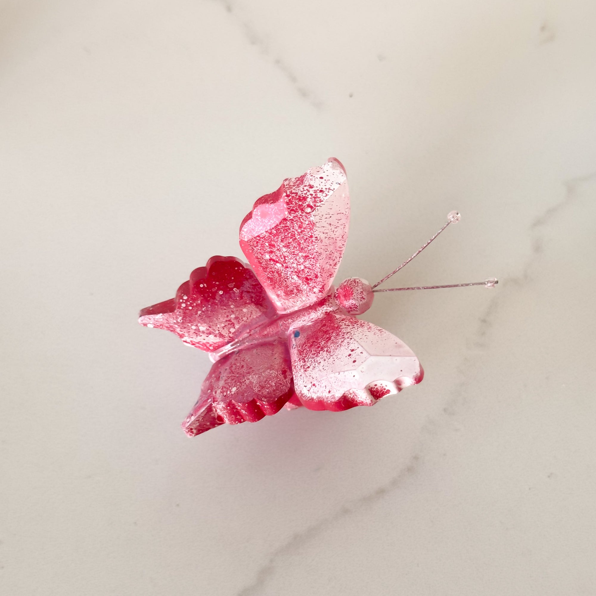 Hand Painted Crystal Butterfly | Pink Poppy