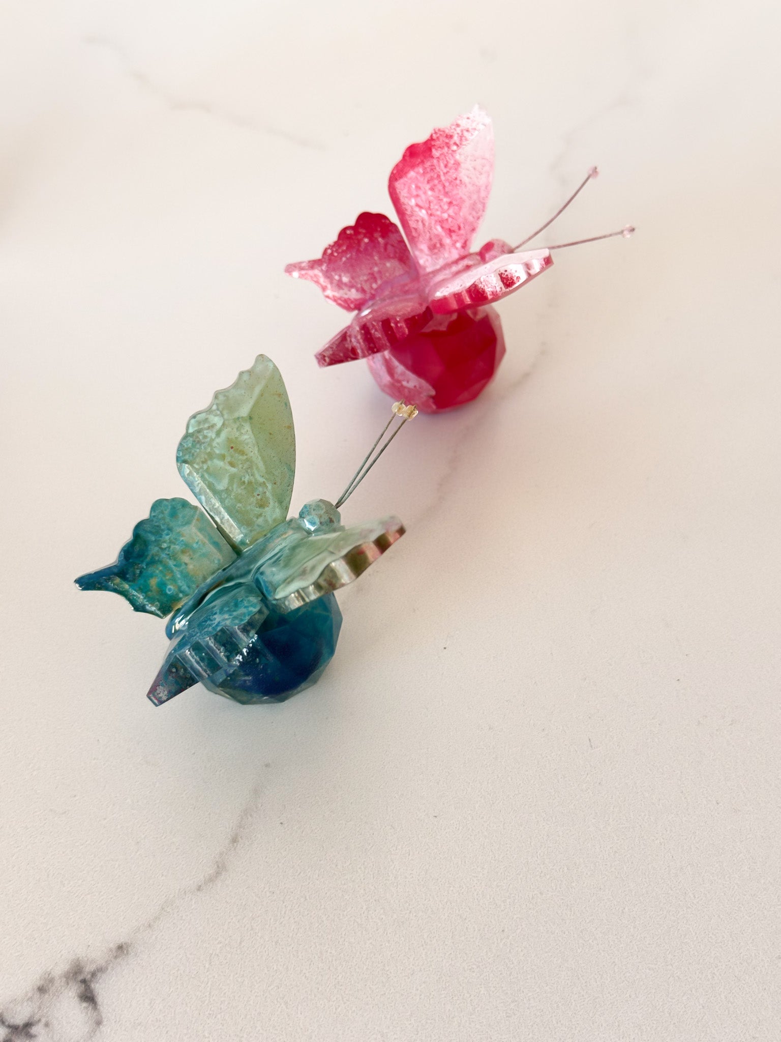 Hand Painted Crystal Butterfly | Pink Poppy