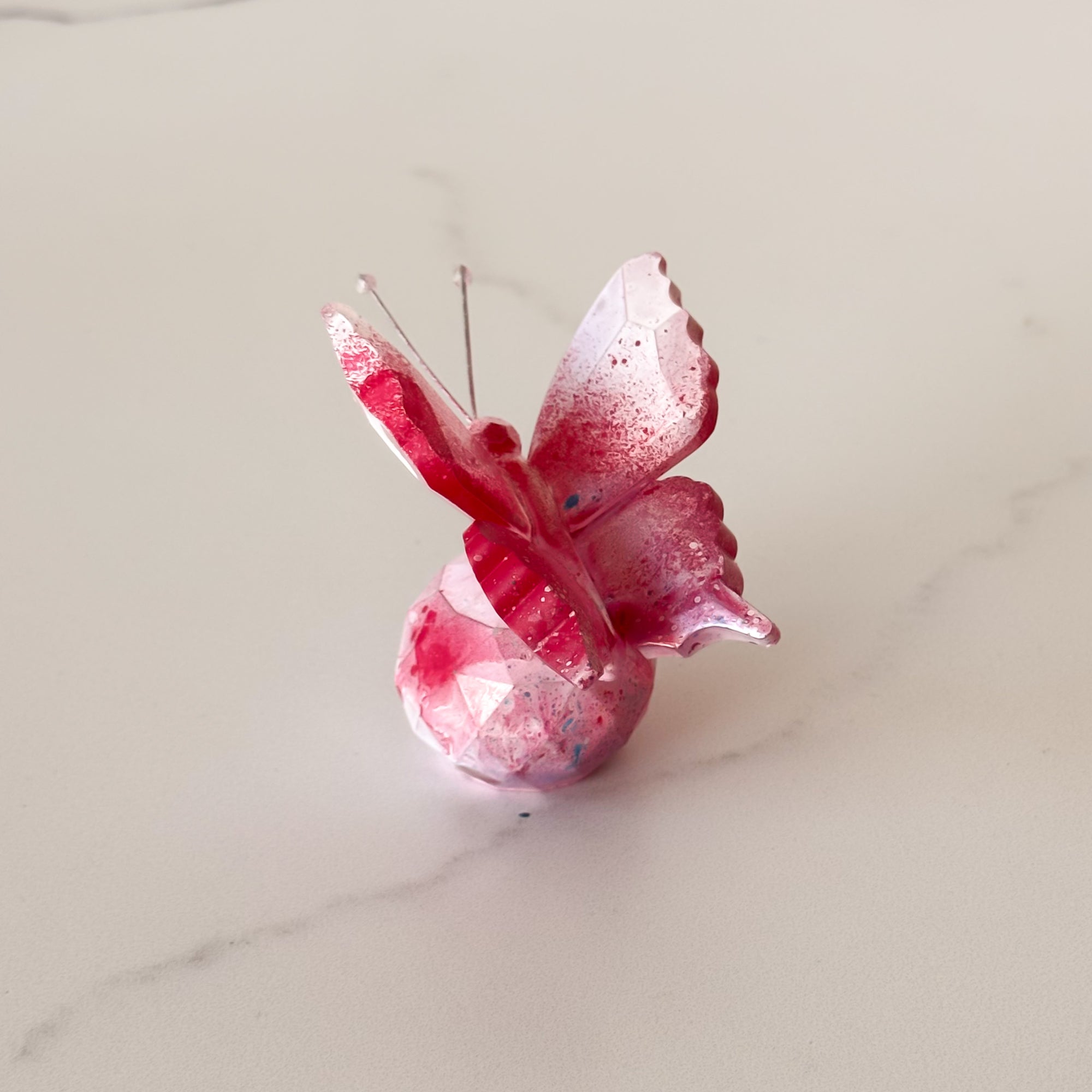 Hand Painted Crystal Butterfly | Pink Poppy