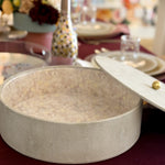 Shagreen Round Matzah Box | Rosewood