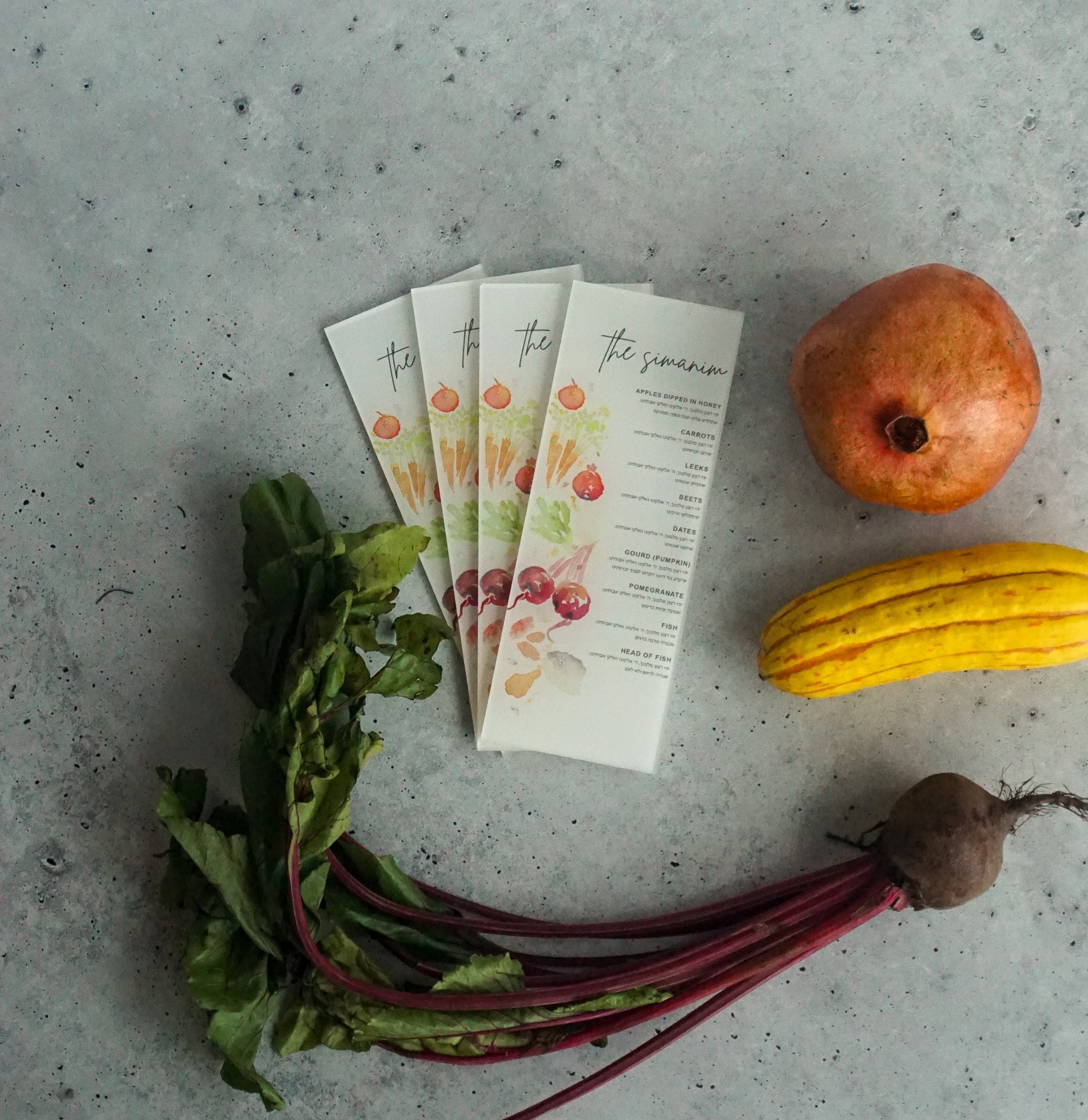 Rosh Hashanah Simanim Cards - Yaeli Vogel