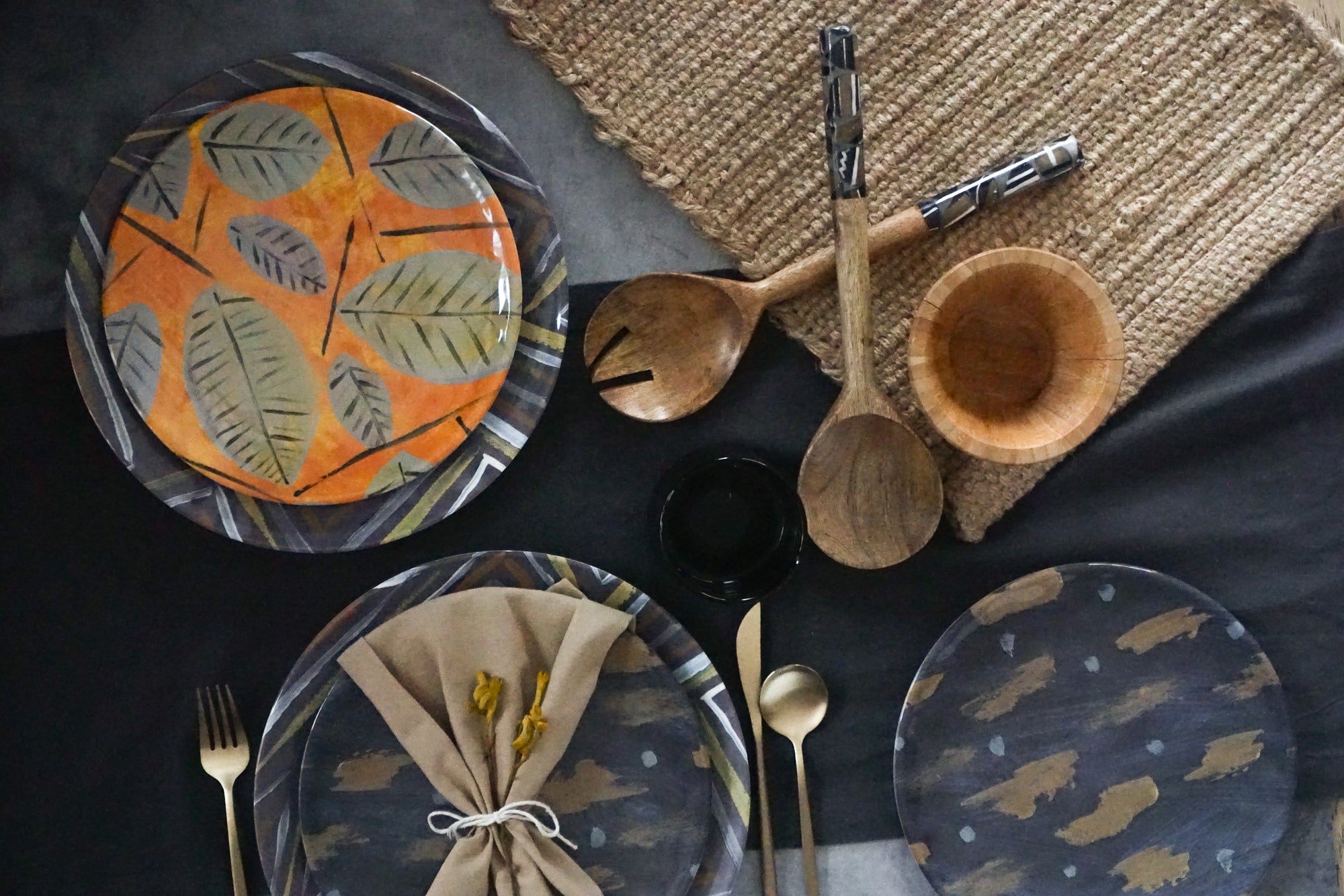 Mustard Leaves Plates | Set of 8