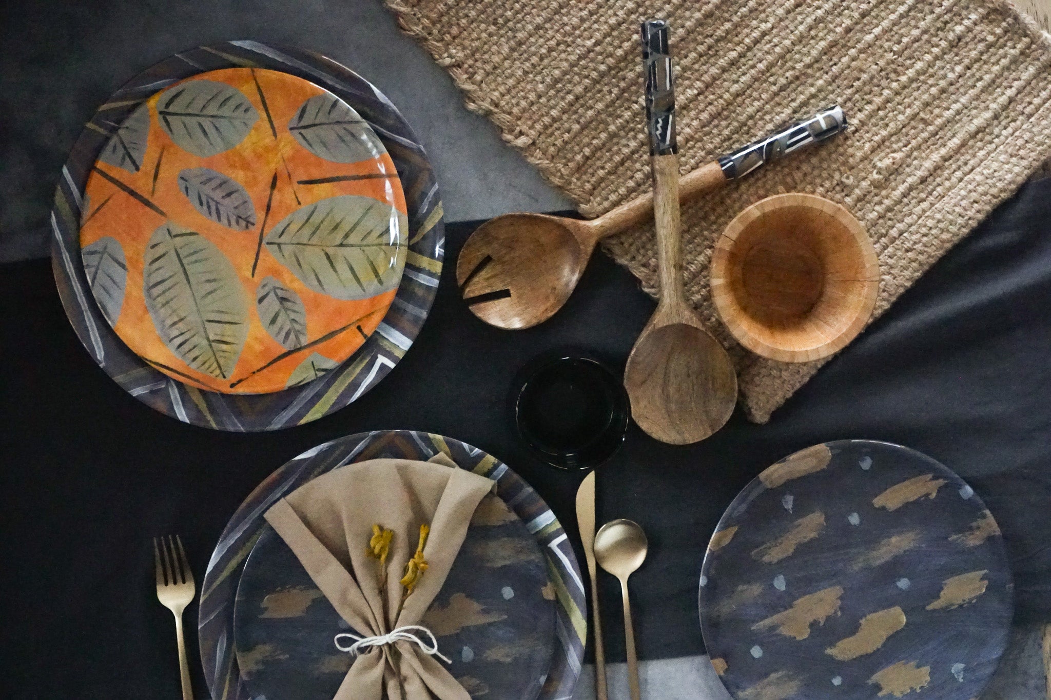 Mustard Leaves Plates | Set of 8
