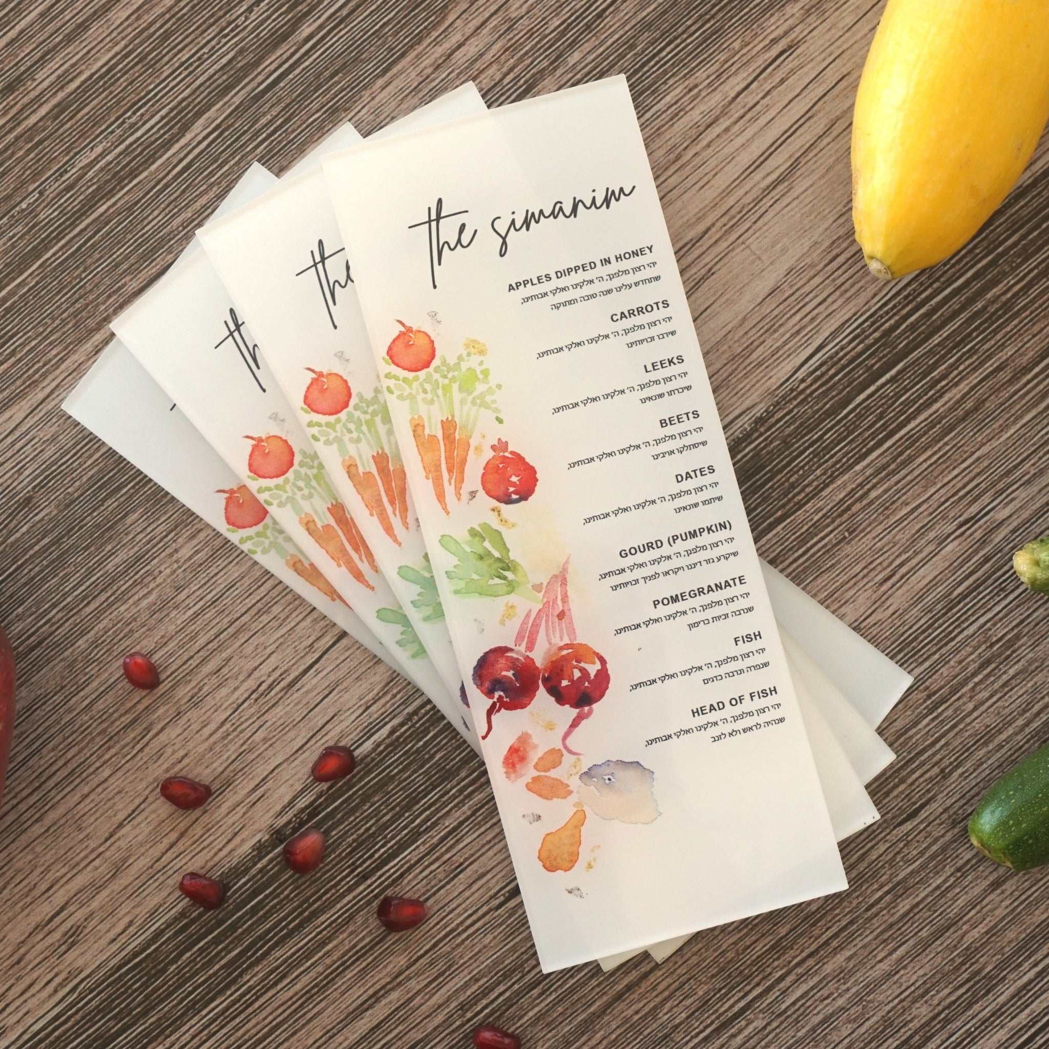 Rosh Hashanah Simanim Cards - Yaeli Vogel