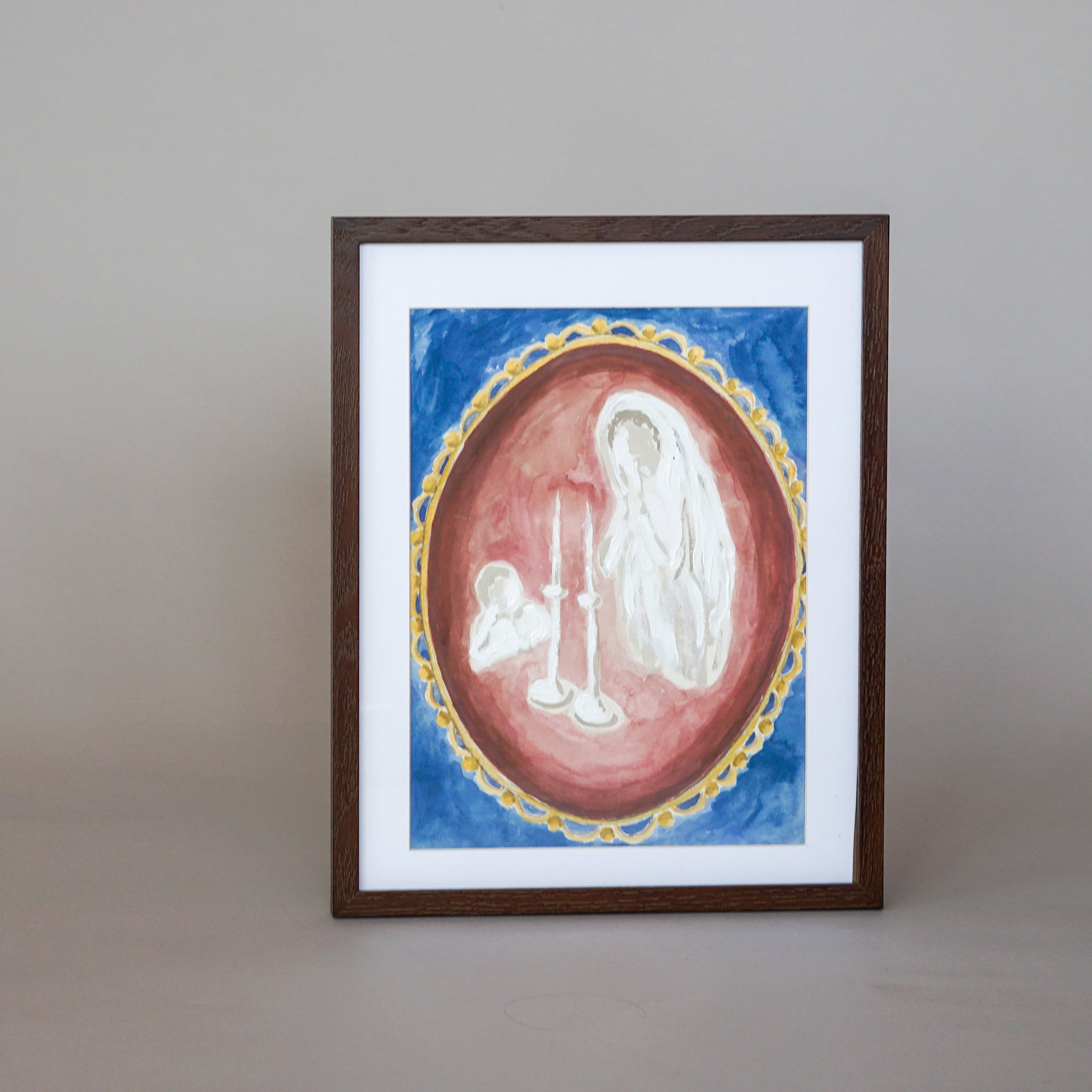 Candle Lighting Cameo | Watercolor