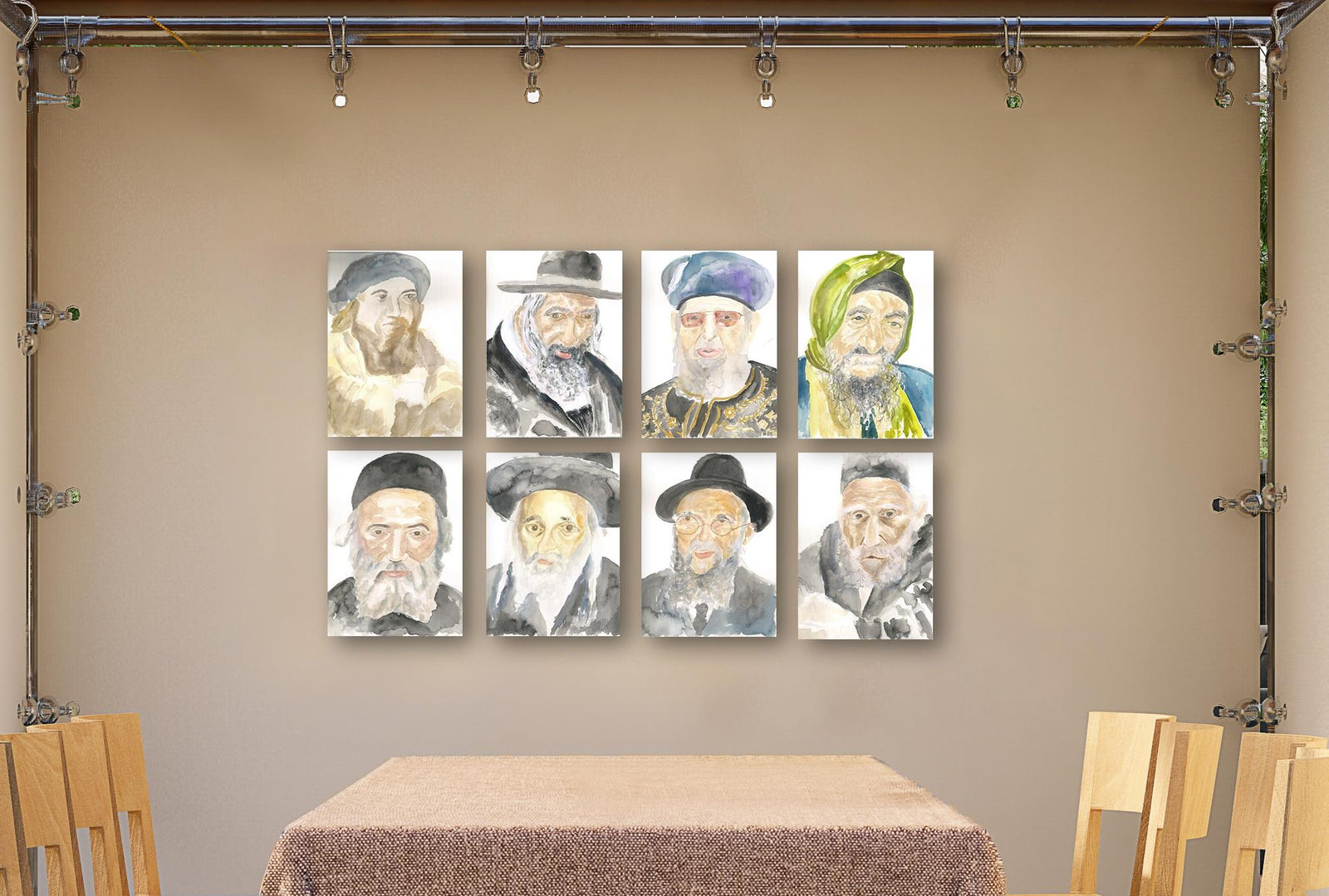 Succos Acrylic Rabbi Trio